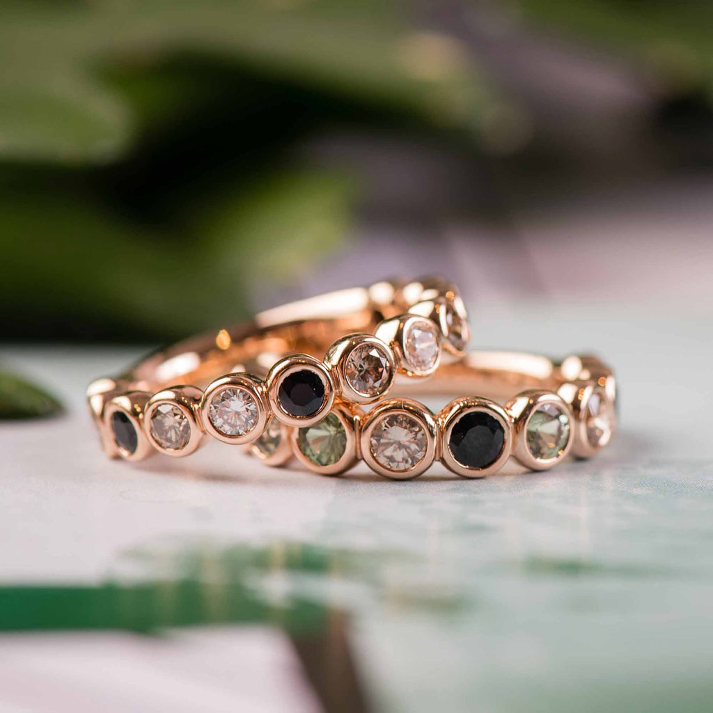 Bron Confetti Ring (8RR4872TUX) aus Roségold mit Diamant und Saphir