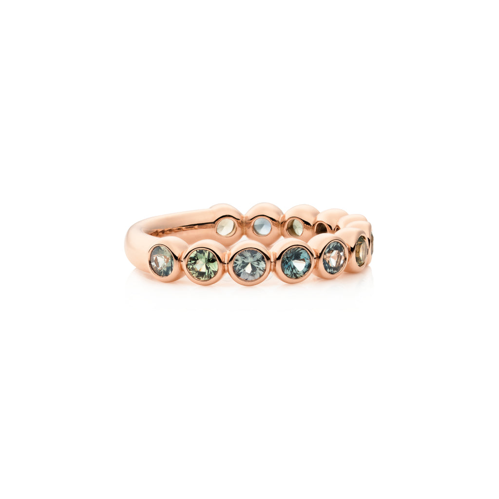Bron Confetti Ring (8RR4872WAVE) aus Roségold mit Saphir