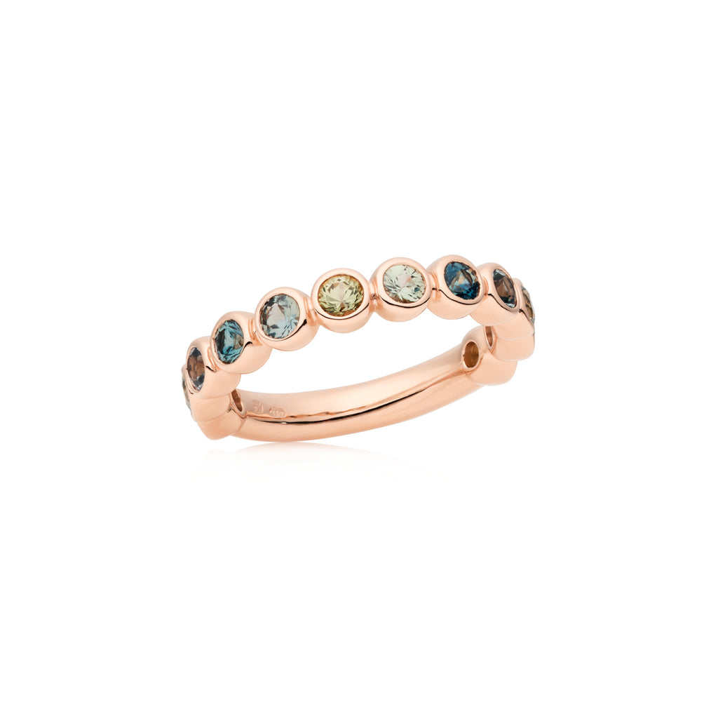 Bron Confetti Ring (8RR4872WAVE) aus Roségold mit Saphir