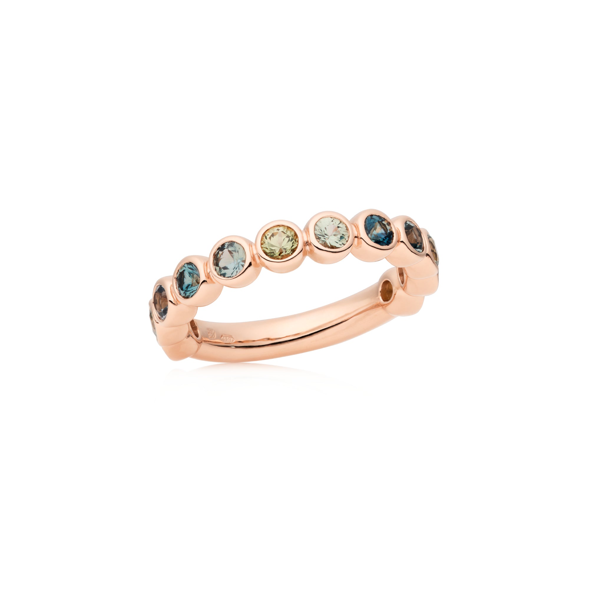 Bron Confetti Ring (8RR4872WAVE) aus Roségold mit Saphir