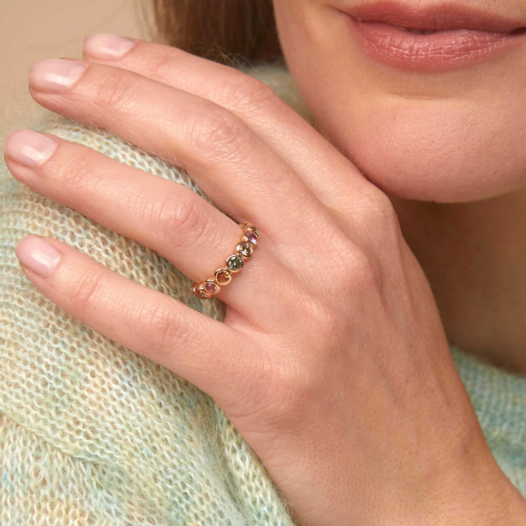 Bron Confetti Ring (8RR4872ZEST) aus Roségold mit Saphir