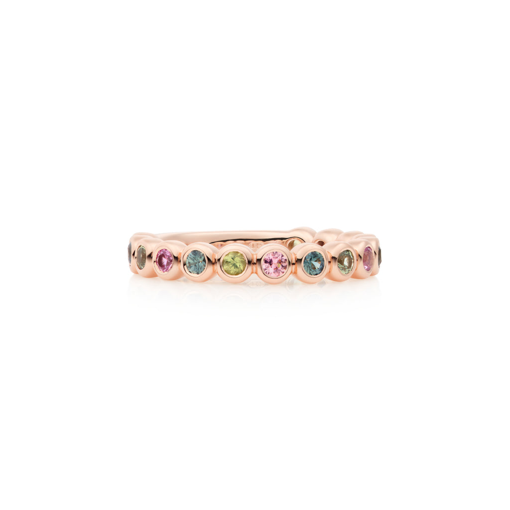 Bron Confetti Ring (8RR4893BRAVO) aus Roségold mit Saphir