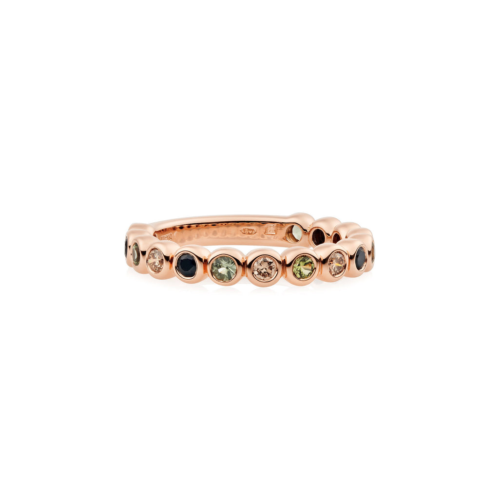 Bron Confetti Ring (8RR4893KIWI) aus Roségold mit Diamant und Saphir
