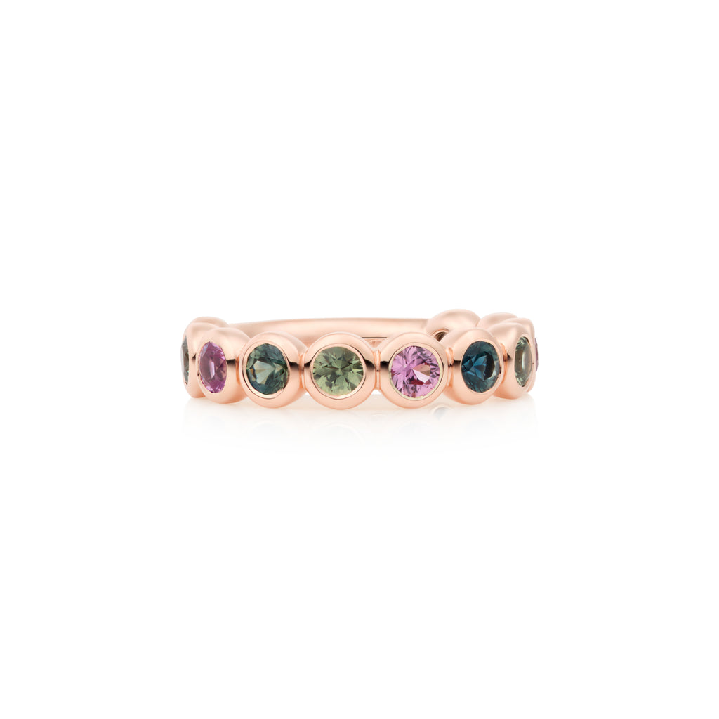 Bron Confetti Ring (8RR4894BRAVO) aus Roségold mit Saphir