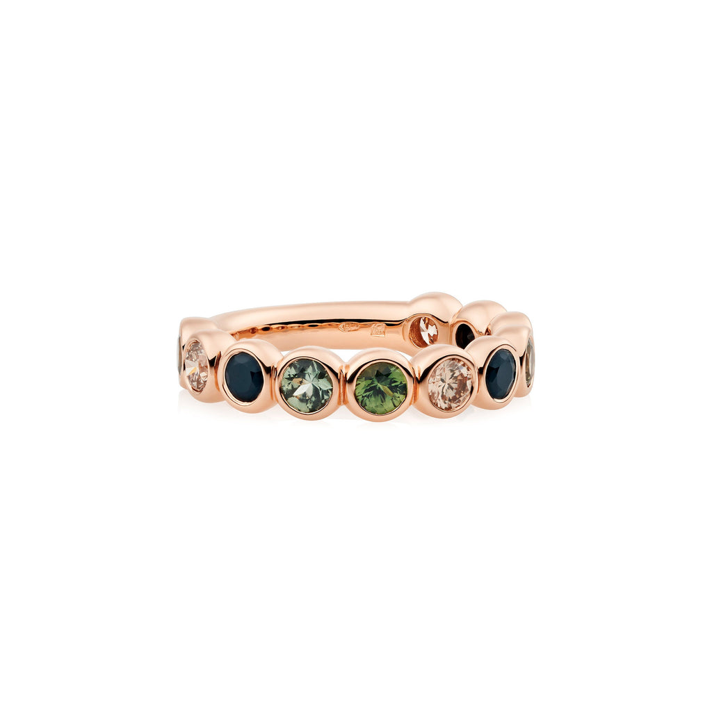 Bron Confetti Ring (8RR4894KIWI) aus Roségold mit Diamant und Saphir