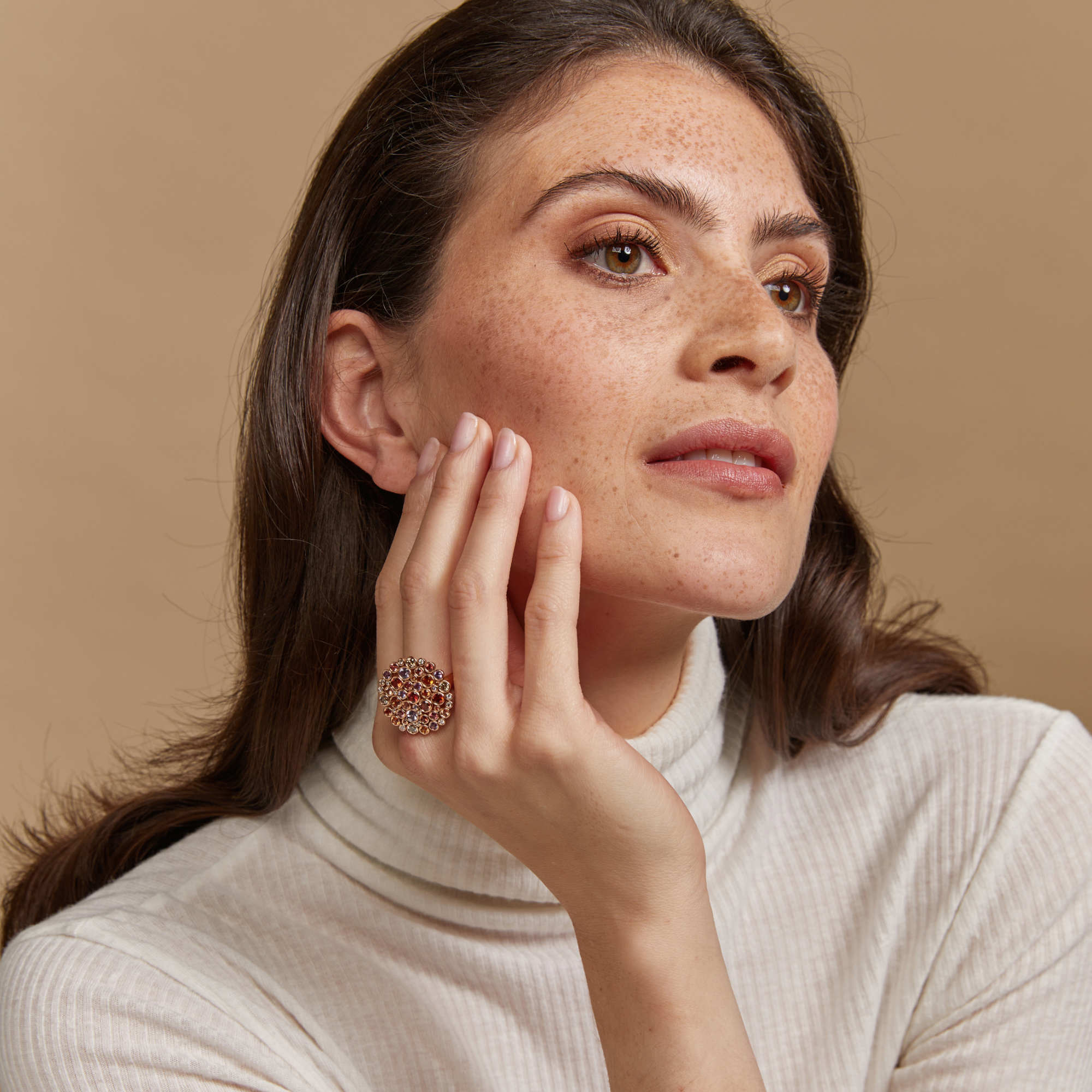 Bron Confetti Ring - 8RR4906BRXMK/2 (2) aus Roségold mit Diamant und Saphir