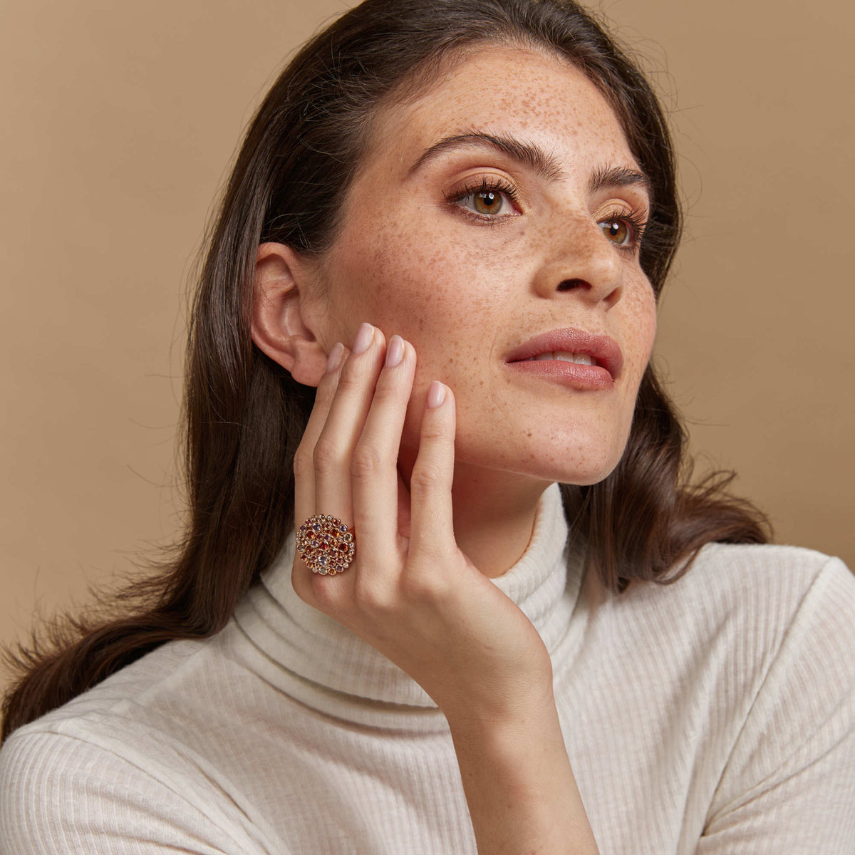 Bron Confetti Ring - 8RR4906BRXMK/2 (2) aus Roségold mit Diamant und Saphir