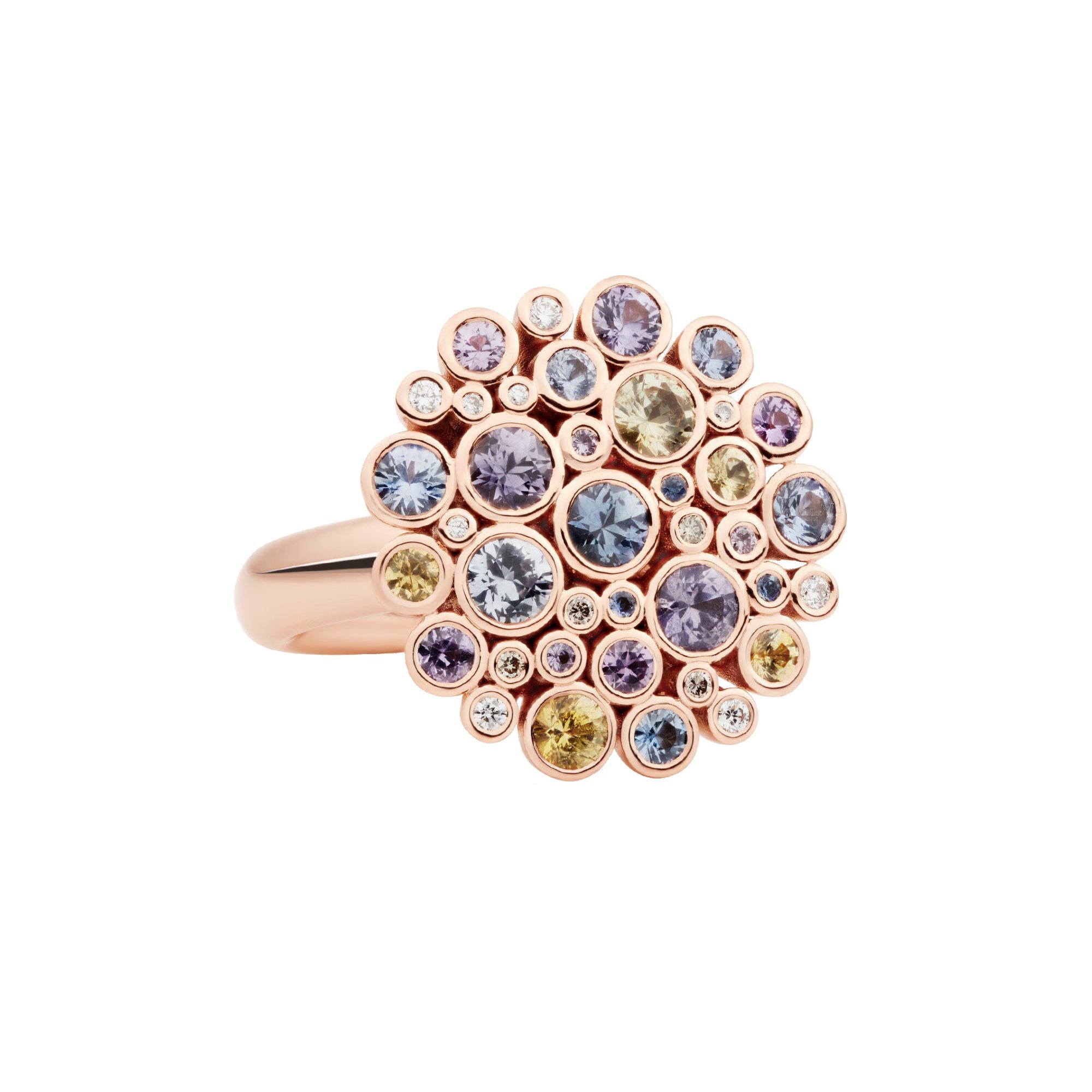 Bron Confetti Ring - 8RR4914BRXMK/4 (4) aus Roségold mit Diamant und Saphir