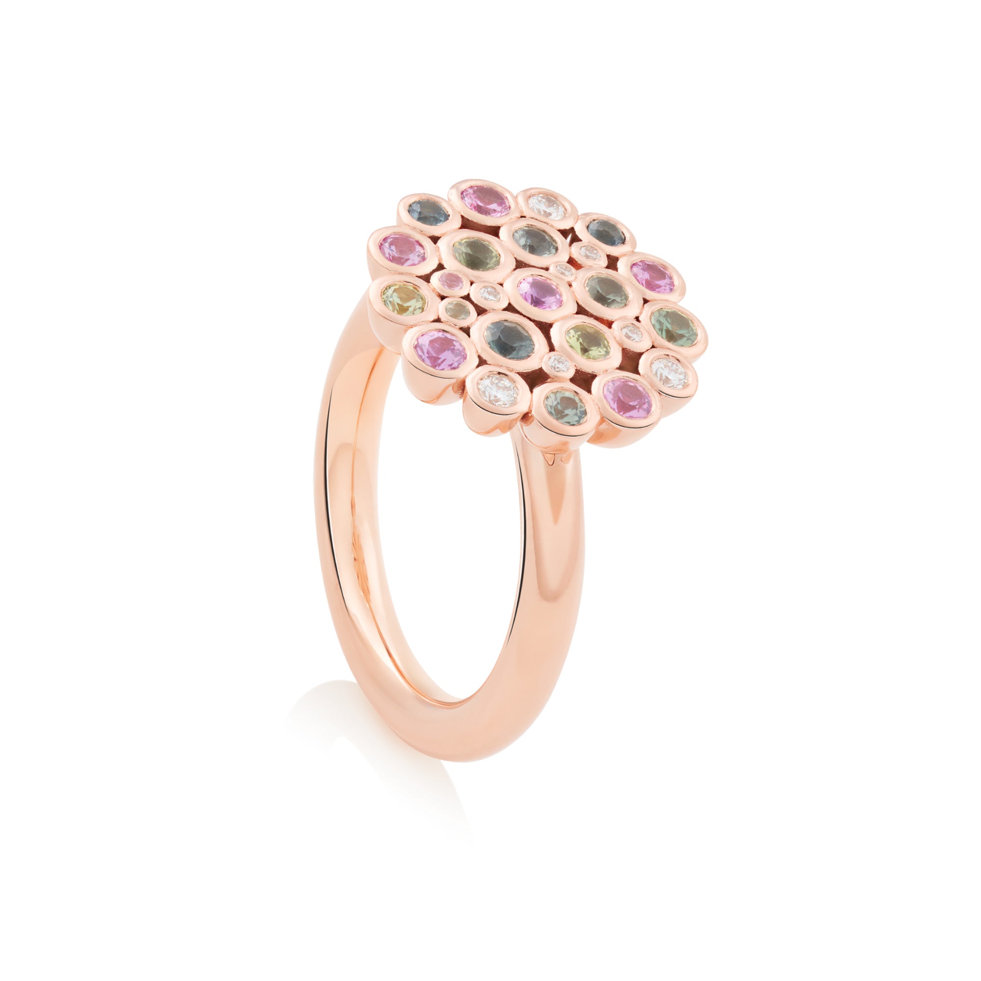 Bron Confetti Ring - 8RR4939BRMK/5 (5) aus Roségold mit Diamant und Saphir