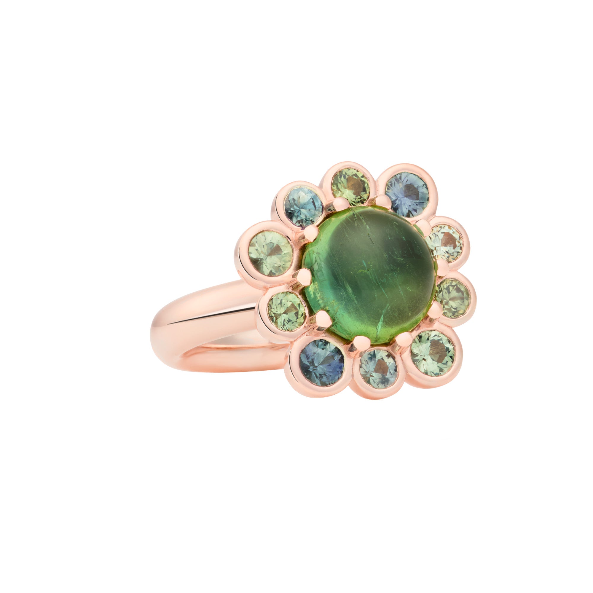 Bron Confetti Ring - 8RR4940GTCMK/1 (1) aus Roségold mit Saphir und Turmalin