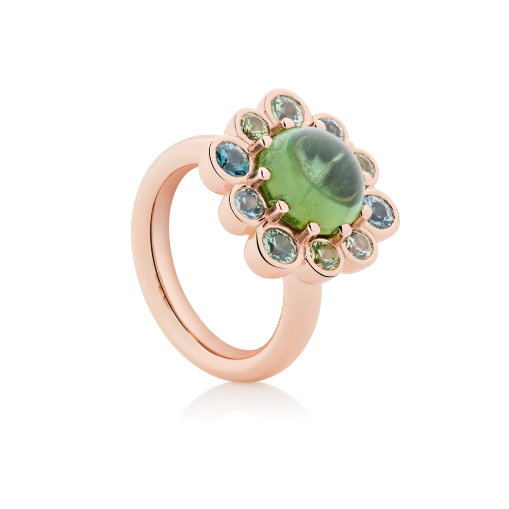 Bron Confetti Ring - 8RR4940GTCMK/1 (1) aus Roségold mit Saphir und Turmalin