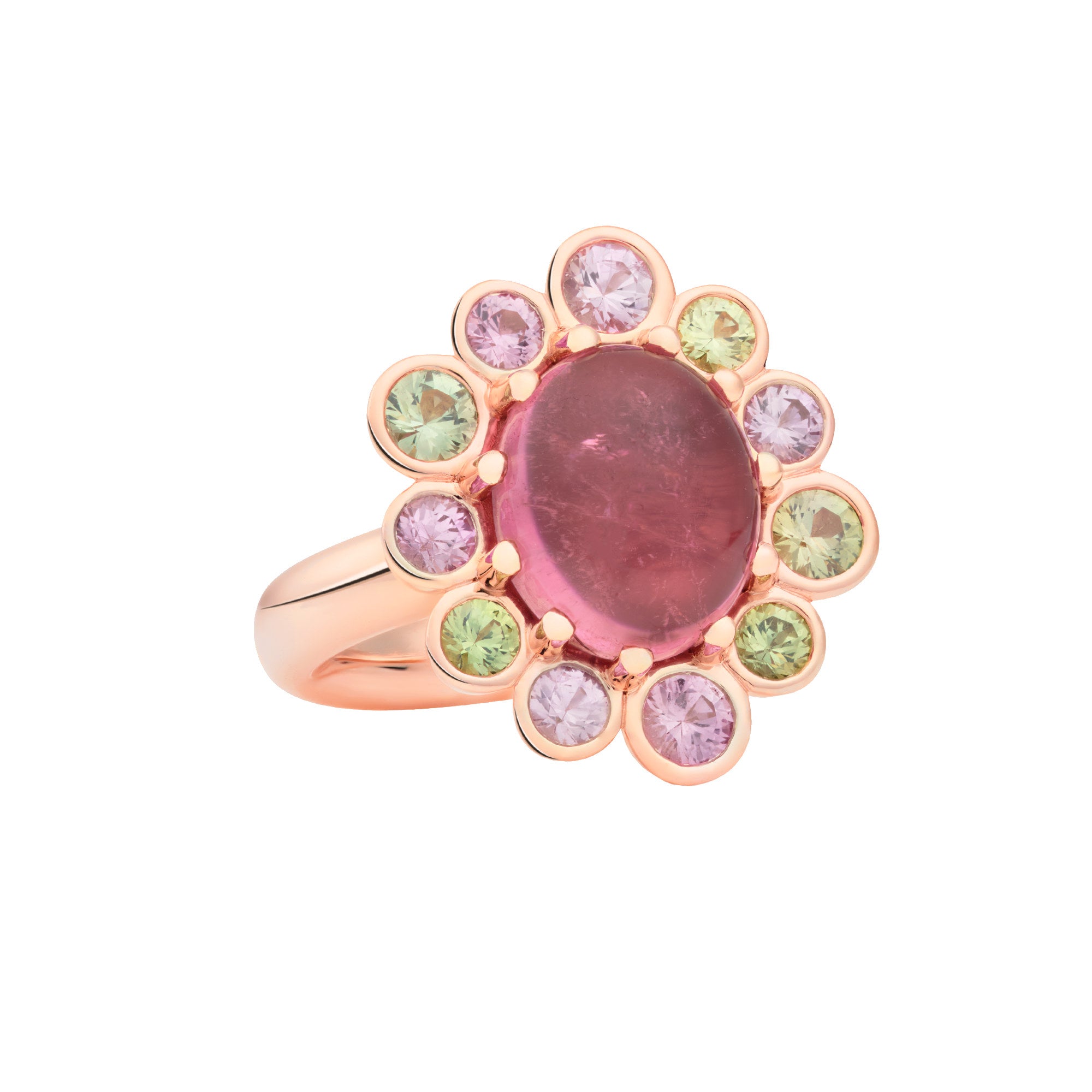 Bron Confetti Ring - 8RR4941RTCMK/1 (1) aus Roségold mit Saphir und Turmalin
