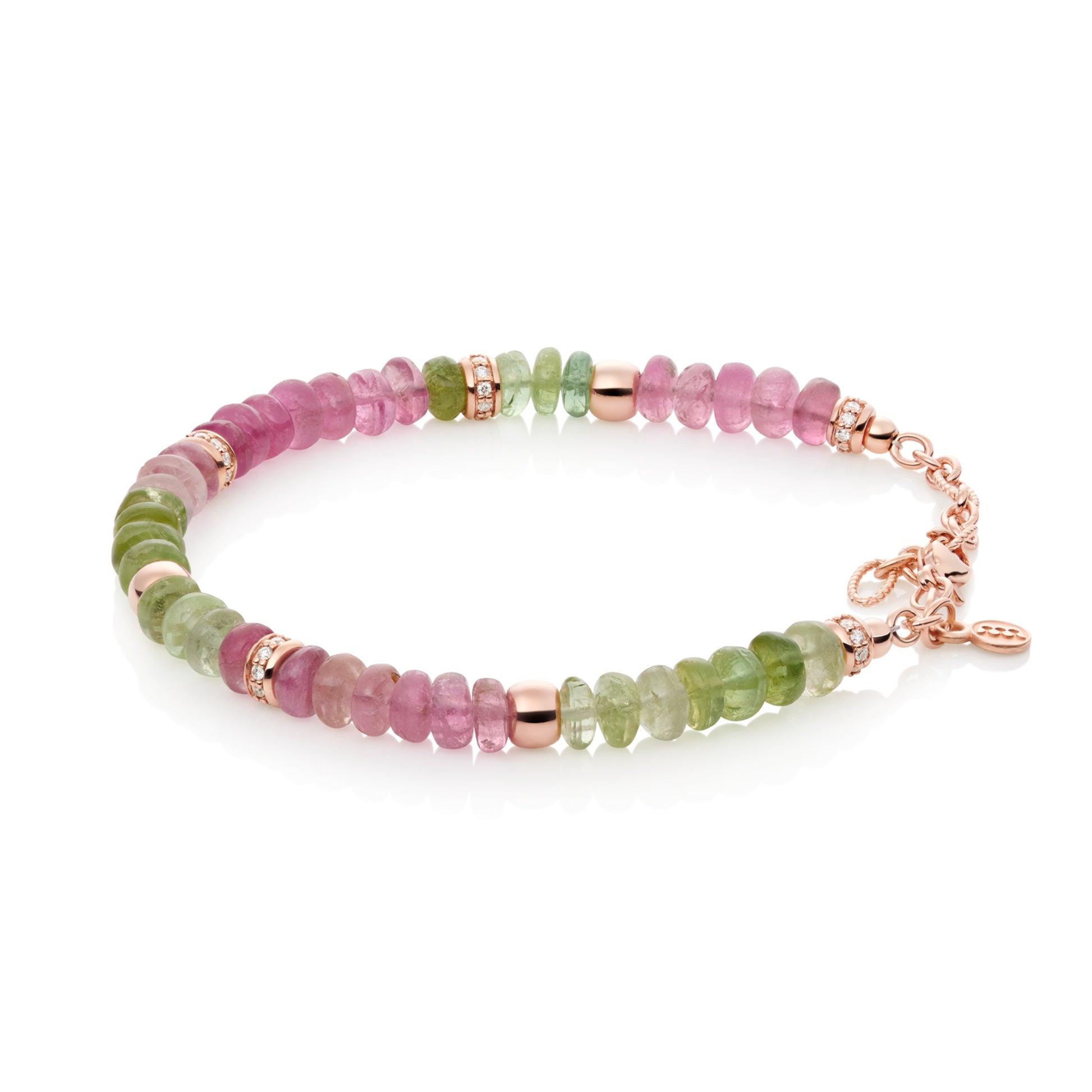Edelstein Armband, Roségold • Diamant • Turmalin von Bron (8AR4041MTBR)