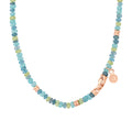 Bron Edelstein Halskette (8CR4417BLUE) aus Roségold mit Peridot und Topas