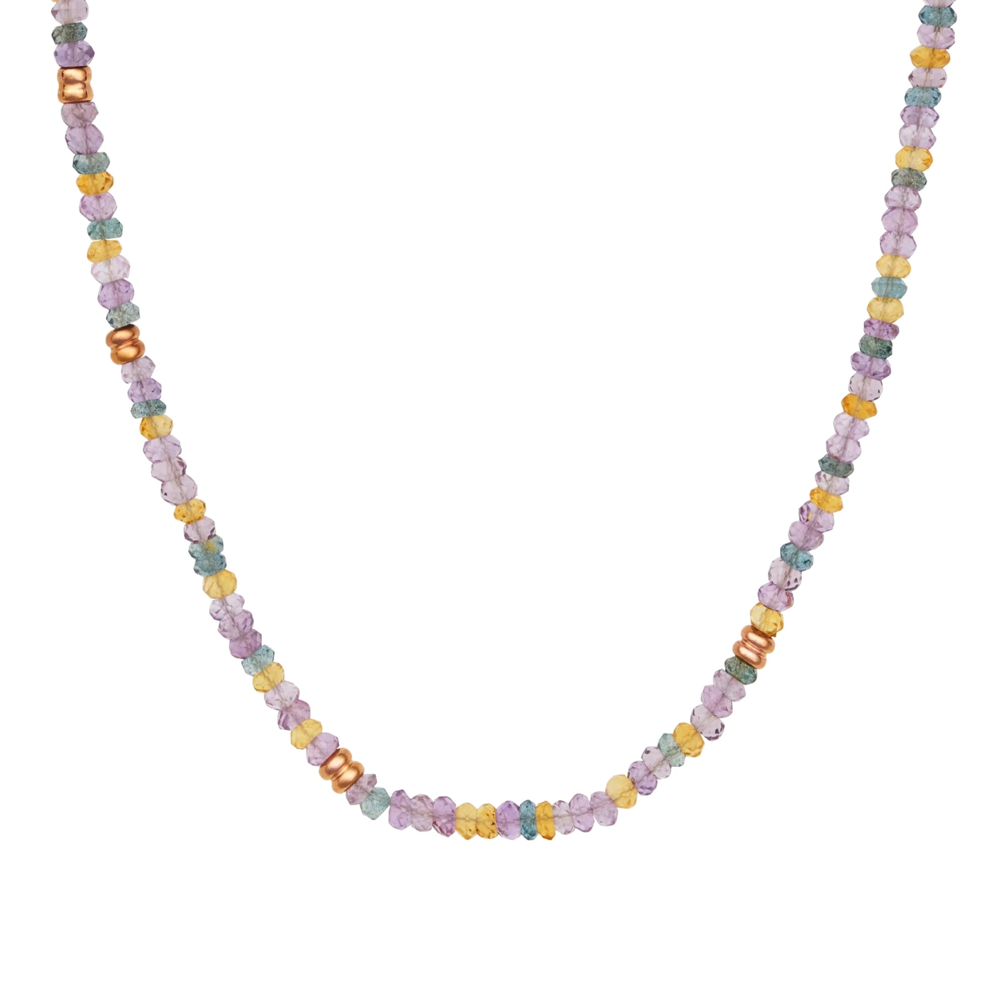 Bron Edelstein Halskette (8CR4417LIGHT) aus Roségold mit Amethyst, Aquamarin und Citrin