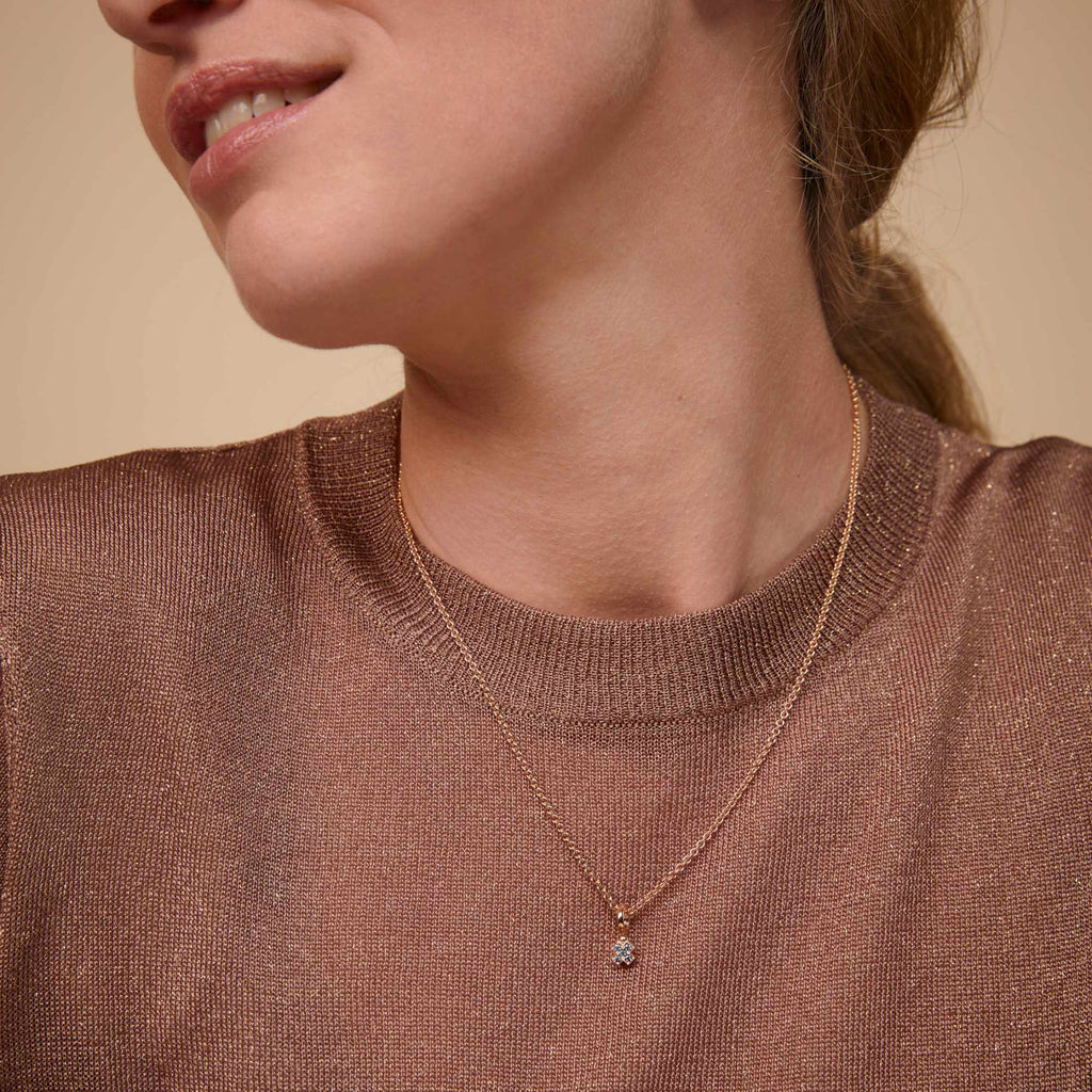 Bron Joy Anhänger (8HR3416NK) aus Roségold mit Saphir