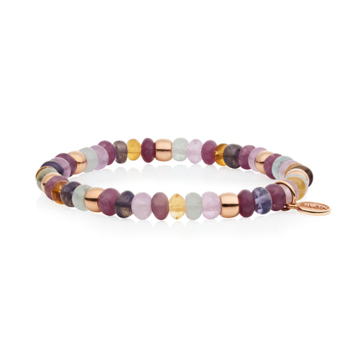 Bron Joy Armband (8AR3985MIX88) aus Roségold mit Amethyst, Aquamarin, Citrin und Iolith