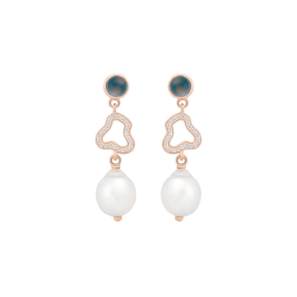 Bron Joy Cloud Ohrschmuck (8OR4920TLCBRZZB9) aus Roségold mit Diamant und Topas