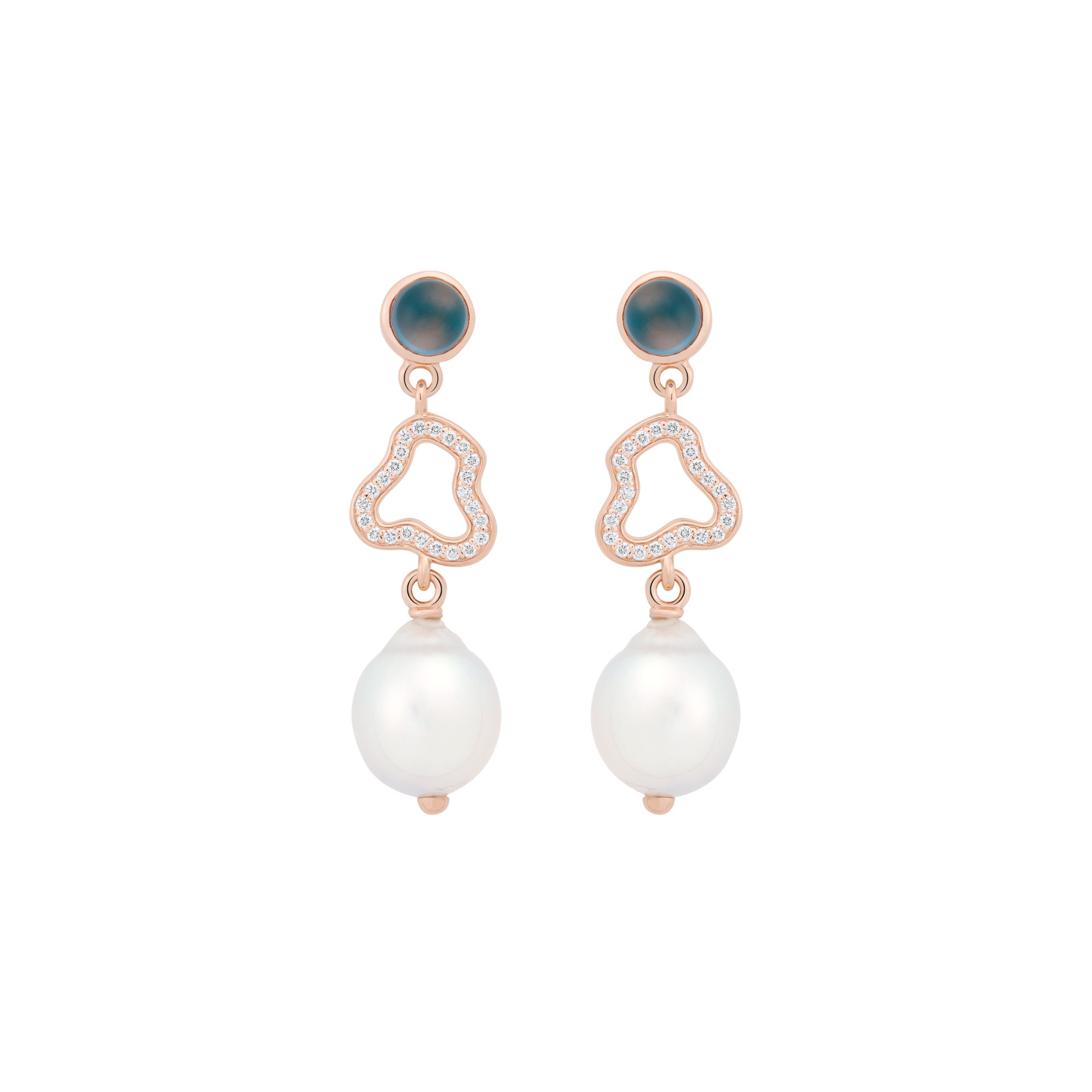 Bron Joy Cloud Ohrschmuck (8OR4920TLCBRZZB9) aus Roségold mit Diamant und Topas