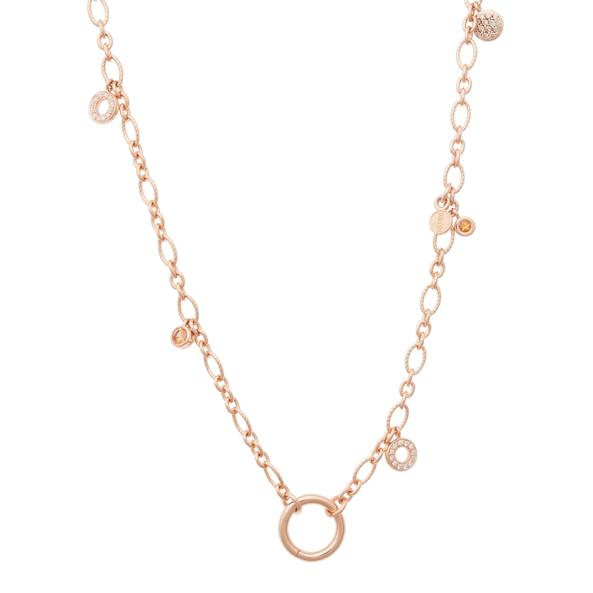 Bron Joy Halskette (8CR443555BRXMK) aus Roségold mit Diamant und Saphir