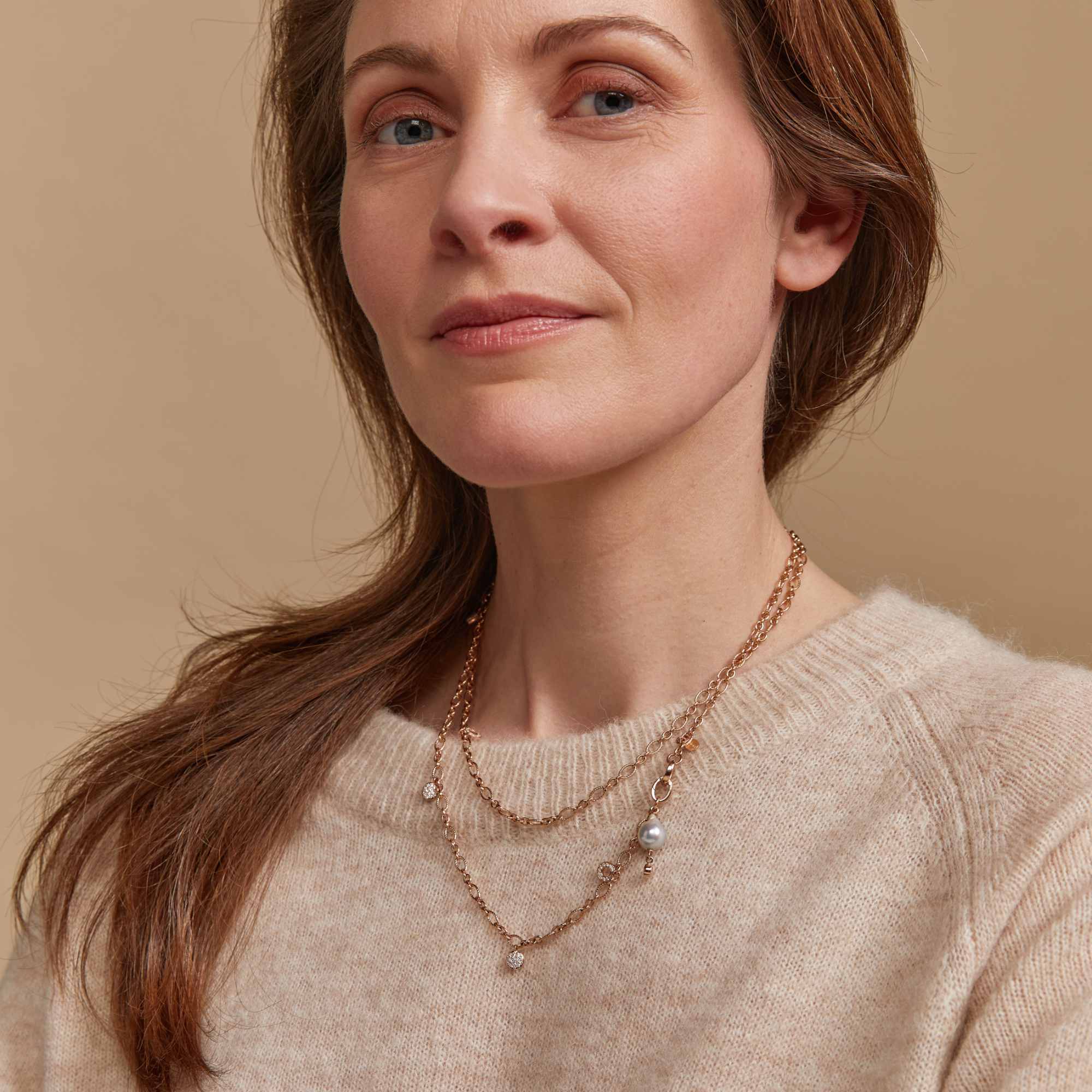 Bron Joy Halskette (8CR444490AKB9BR) aus Roségold mit Diamant