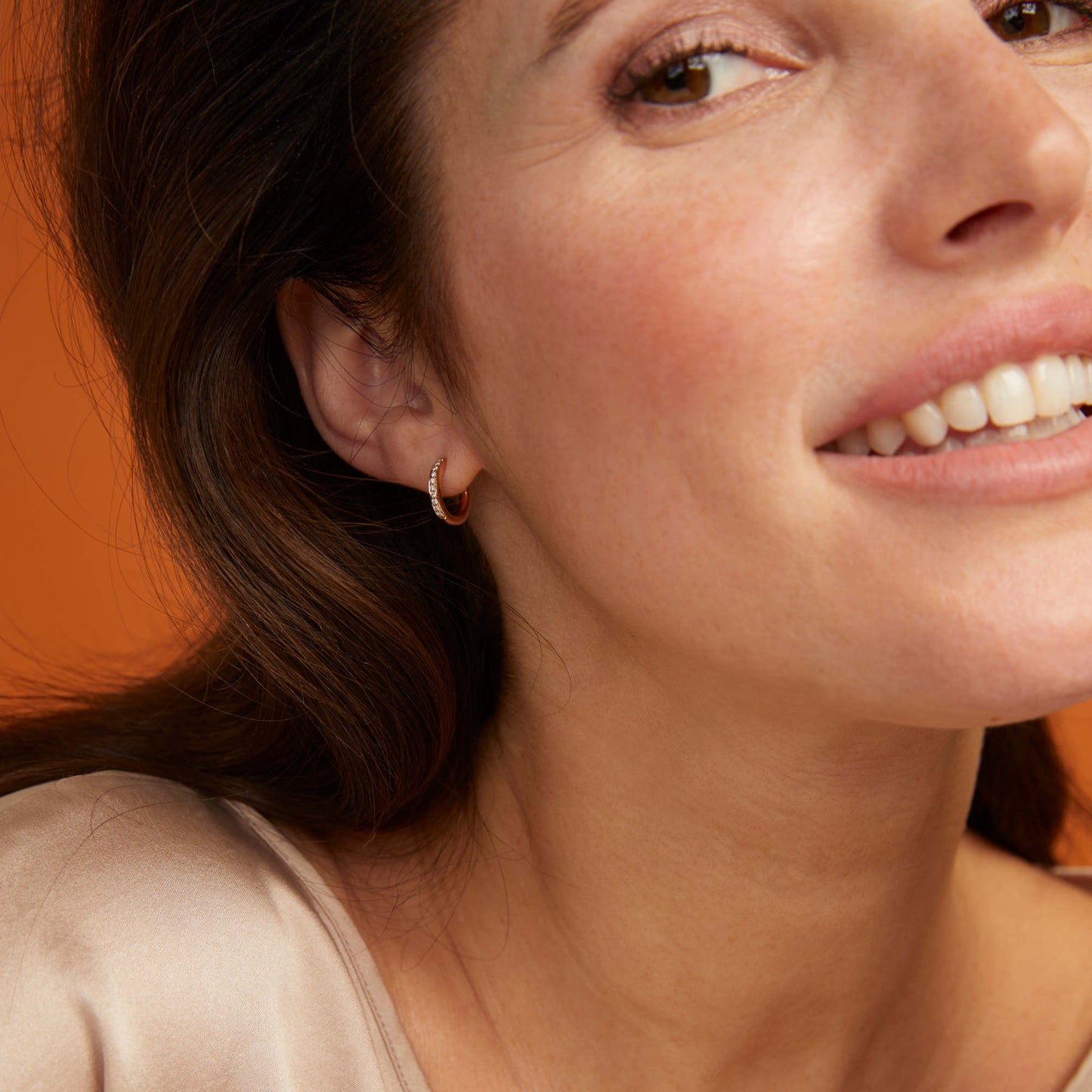 Bron Lux Ohrschmuck (7OR477913BR) aus Roségold mit Diamant