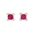 Bron Lux Ohrstecker (8OR4750RHBR) aus Roségold mit Diamant und Rhodolith