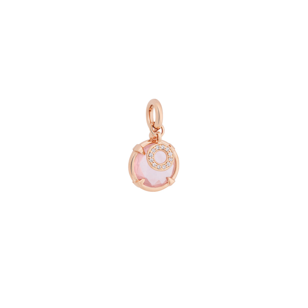 Bron Mira Mira Anhänger (8HR3451RQBBR) aus Roségold mit Diamant und Rosenquarz