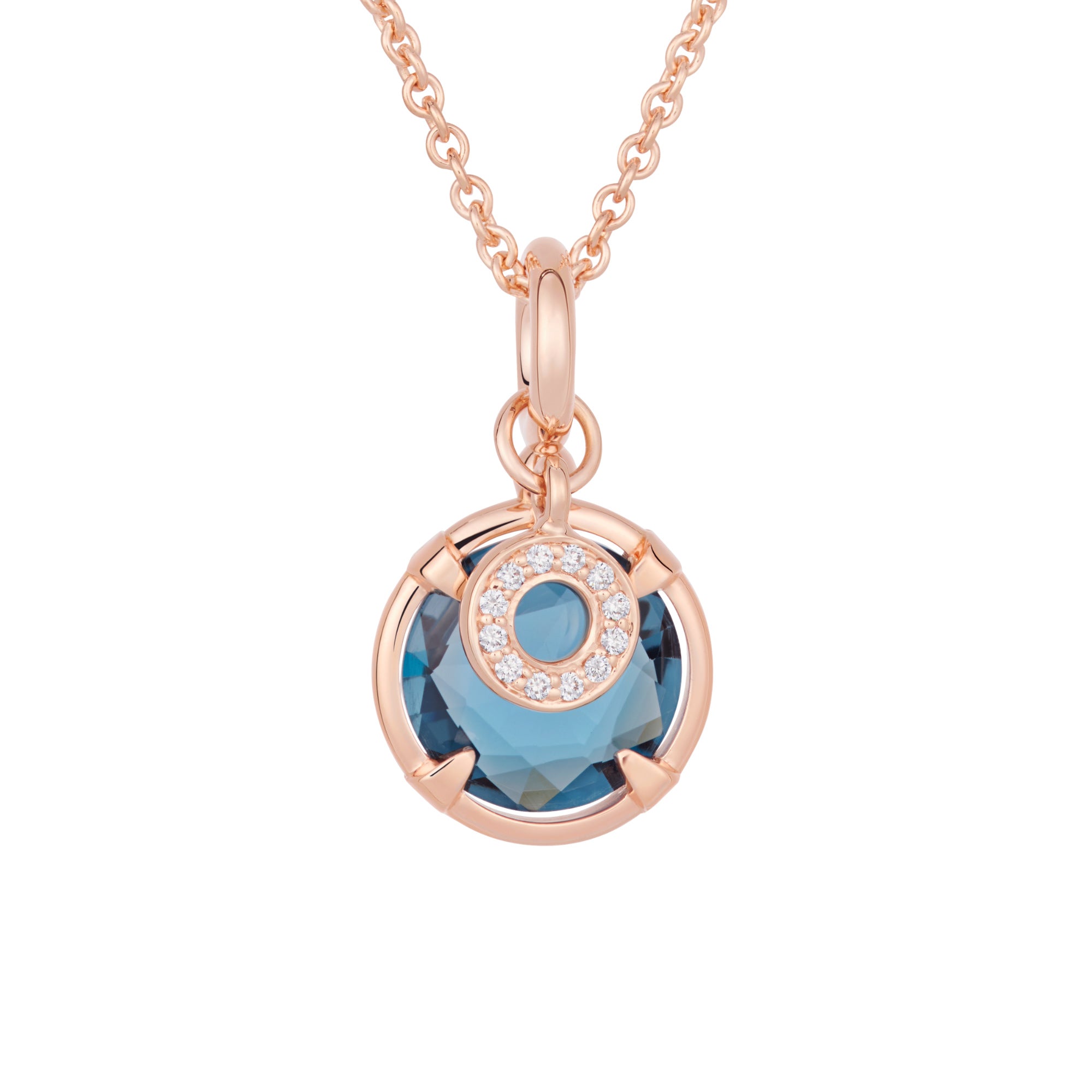 Bron Mira Mira Anhänger (8HR3451TLBBR) aus Roségold mit Diamant und Topas