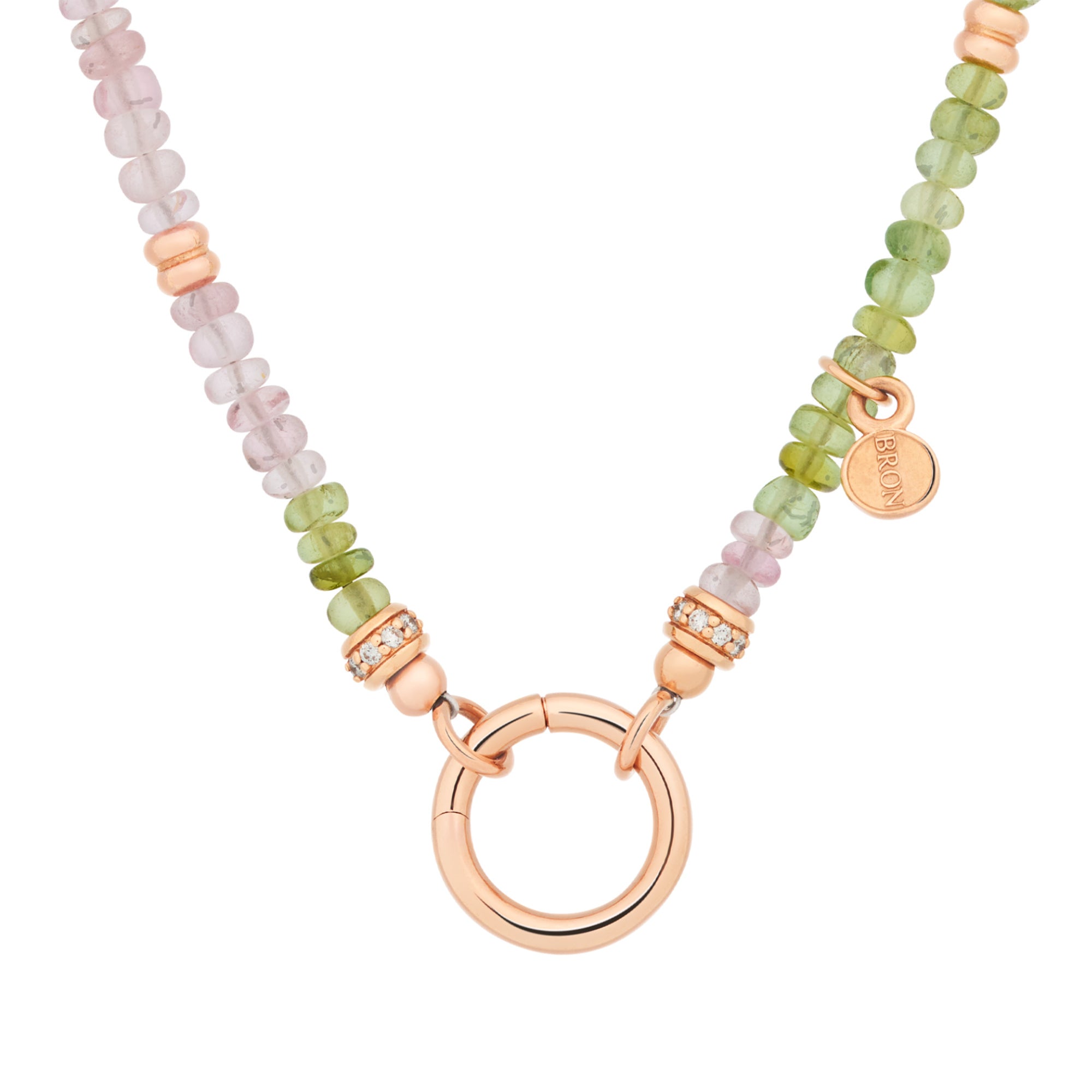 Bron Mira Mira Anhänger mit Halskette - 8CR4448MTBR/45 (45) aus Roségold mit Diamant und Turmalin