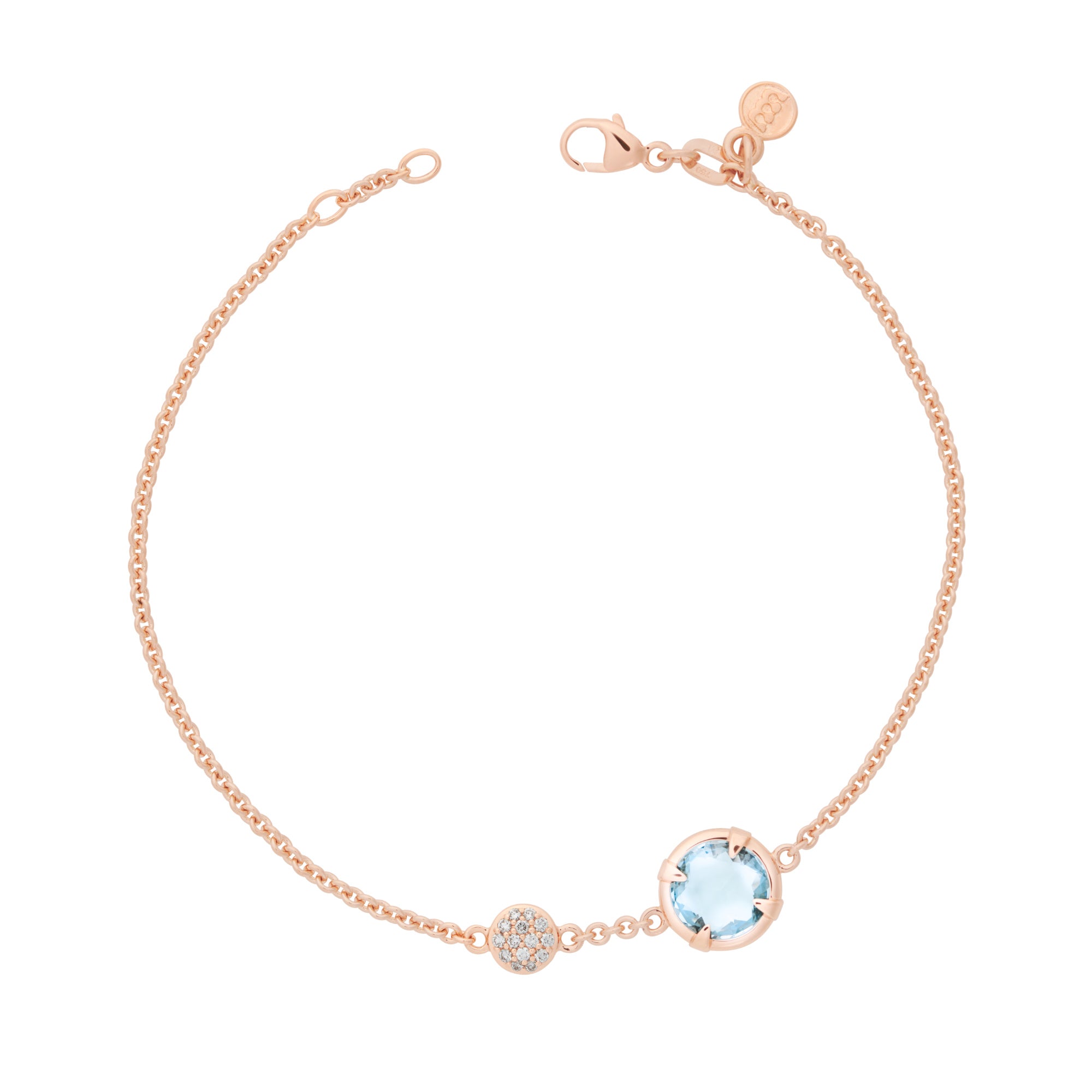 Bron Mira Mira Armband (8AR4011BTBBR) aus Roségold mit Diamant und Topas