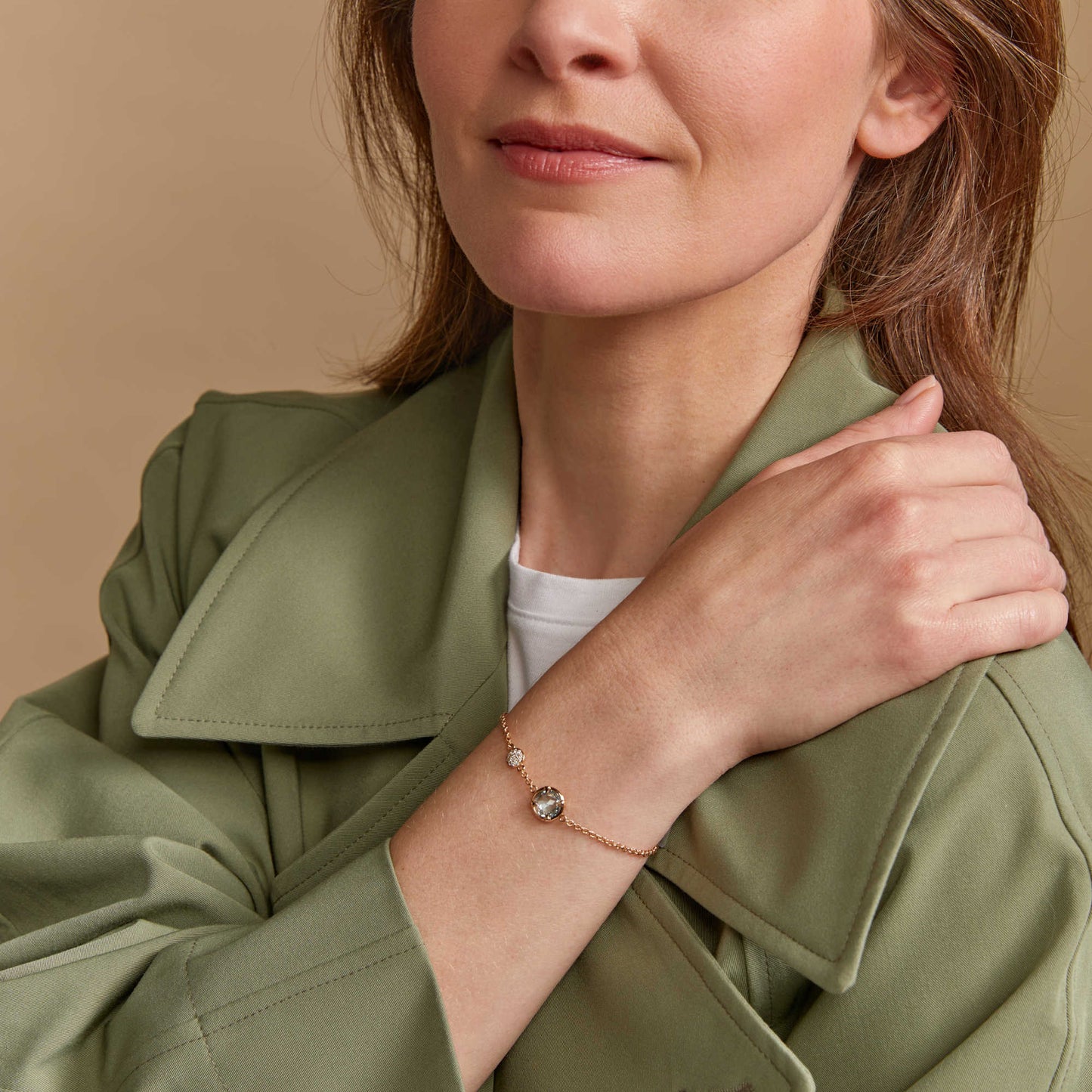 Mira Mira Armband, Roségold • Diamant • Topas von Bron (8AR4011BTBBR)