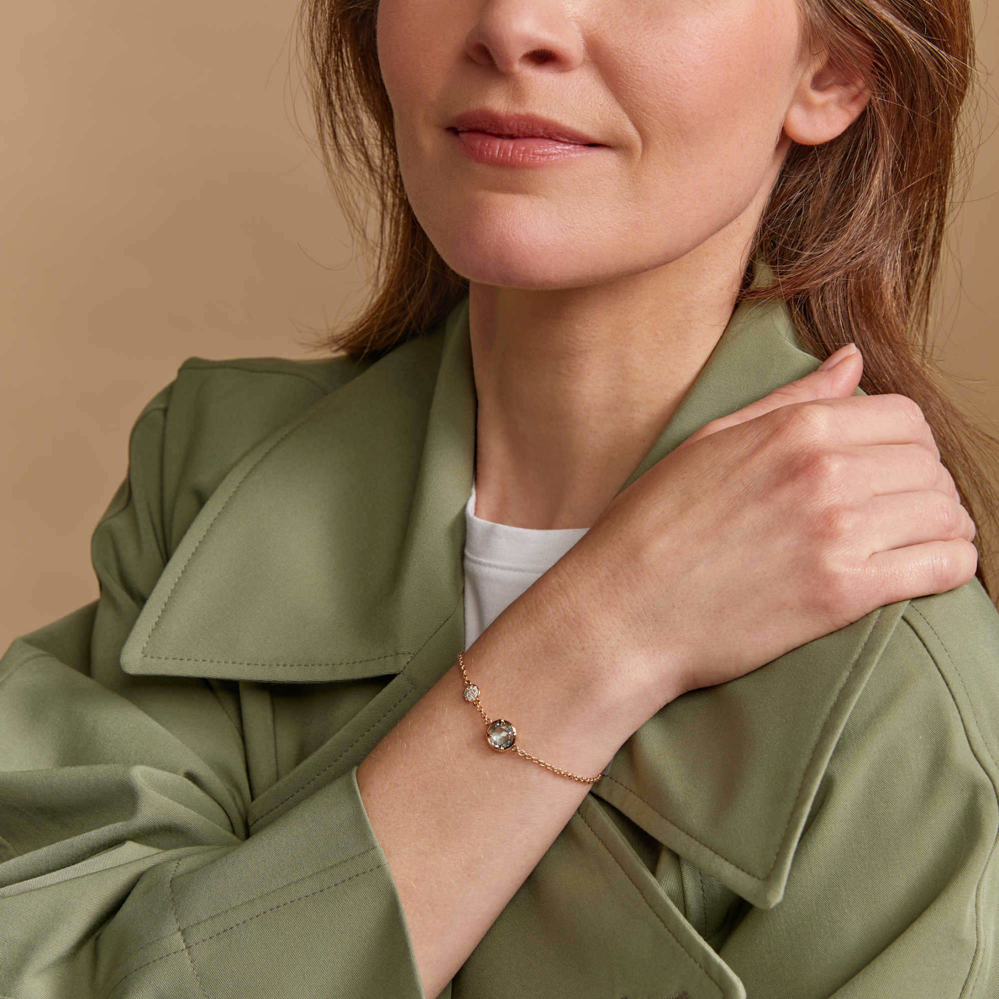 Bron Mira Mira Armband (8AR4011BTBBR) aus Roségold mit Diamant und Topas