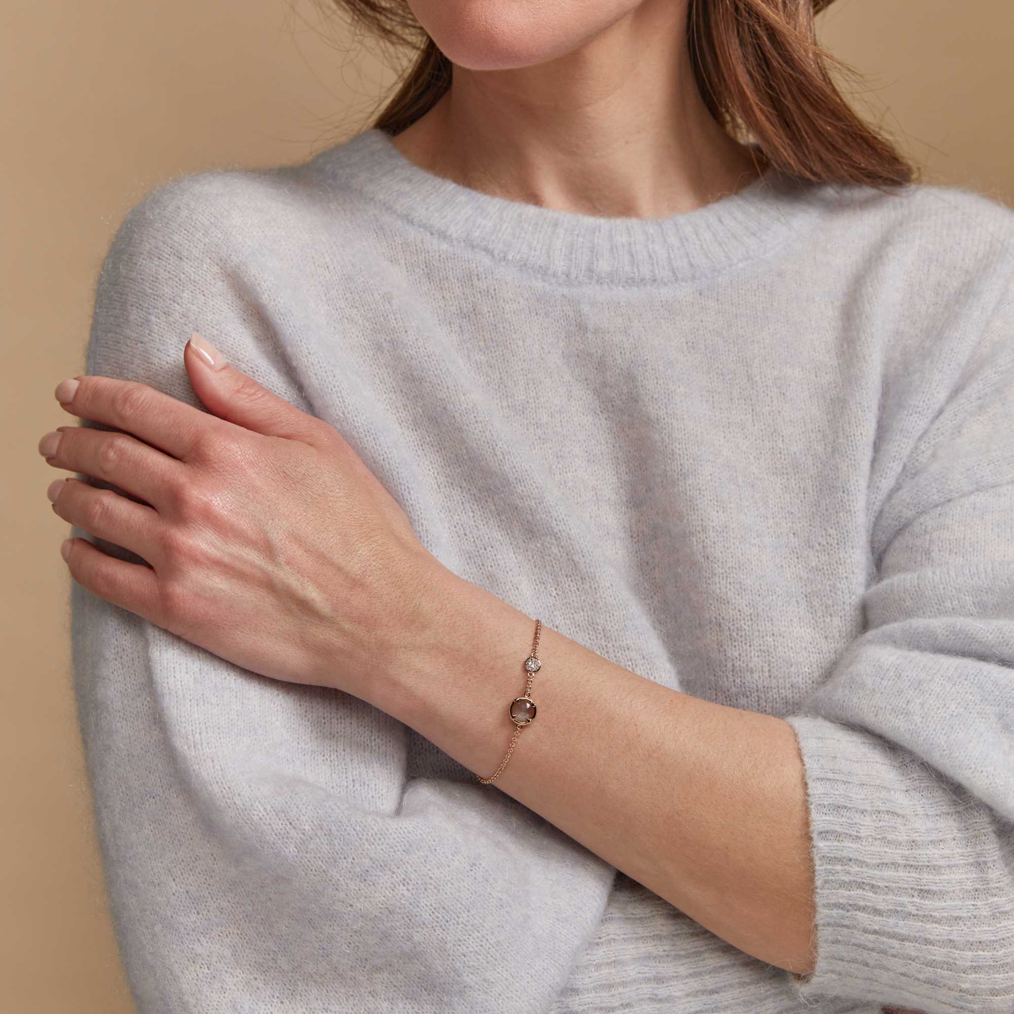 Bron Mira Mira Armband (8AR4011MGBCBR) aus Roségold mit Diamant und Mondstein