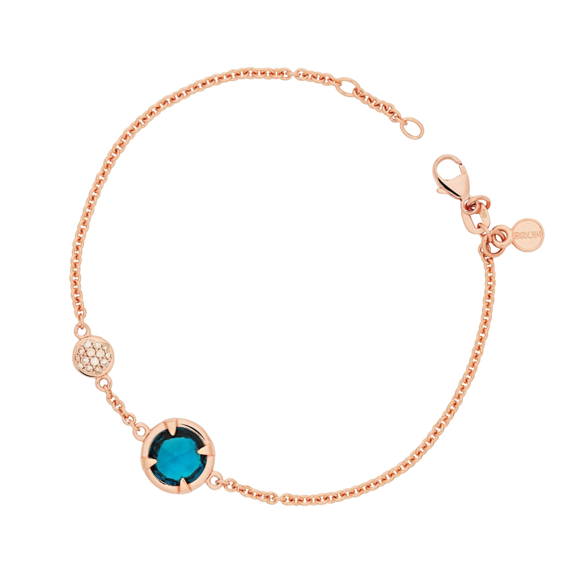 Bron Mira Mira Armband (8AR4011TLBBR) aus Roségold mit Diamant und Topas