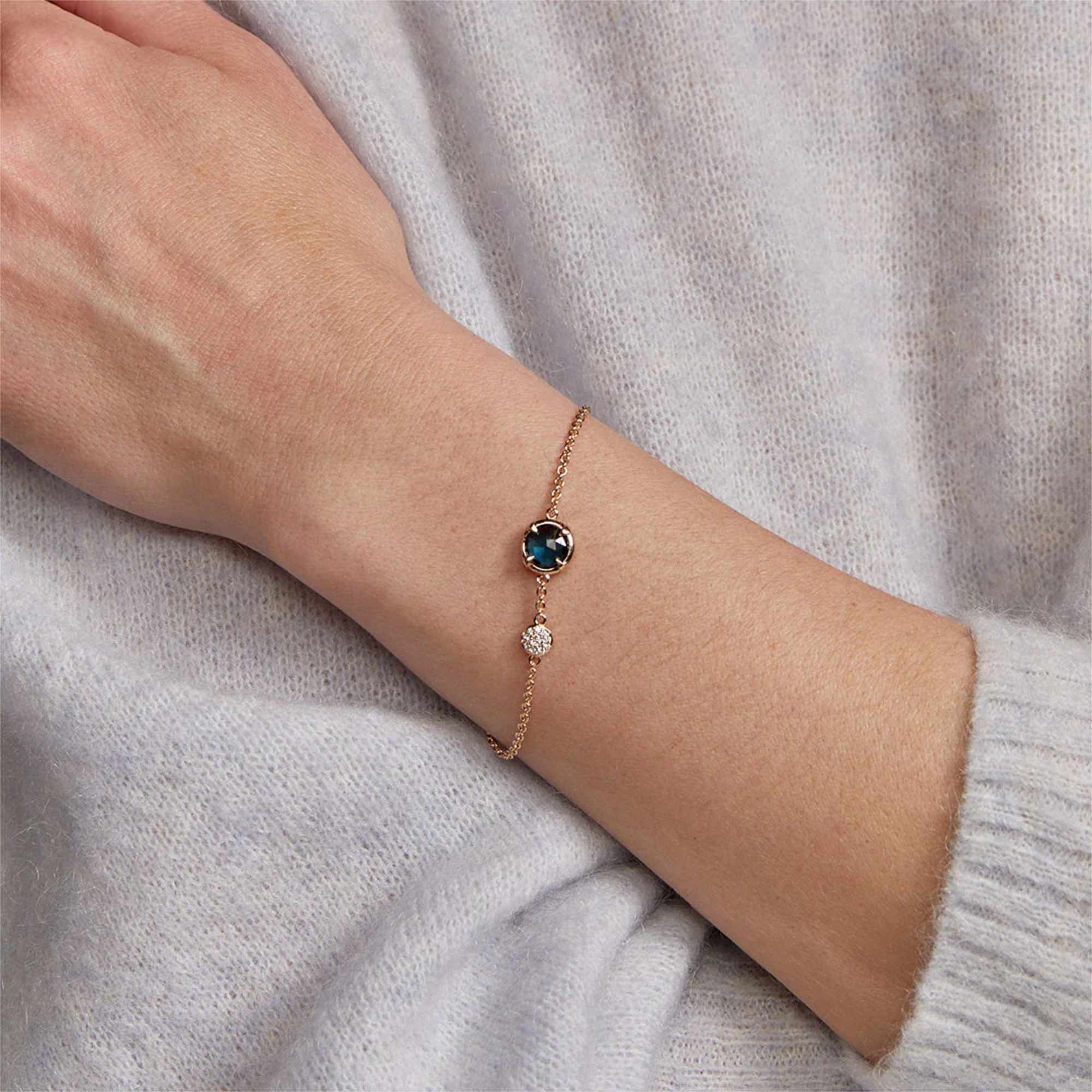 Bron Mira Mira Armband (8AR4011TLBBR) aus Roségold mit Diamant und Topas