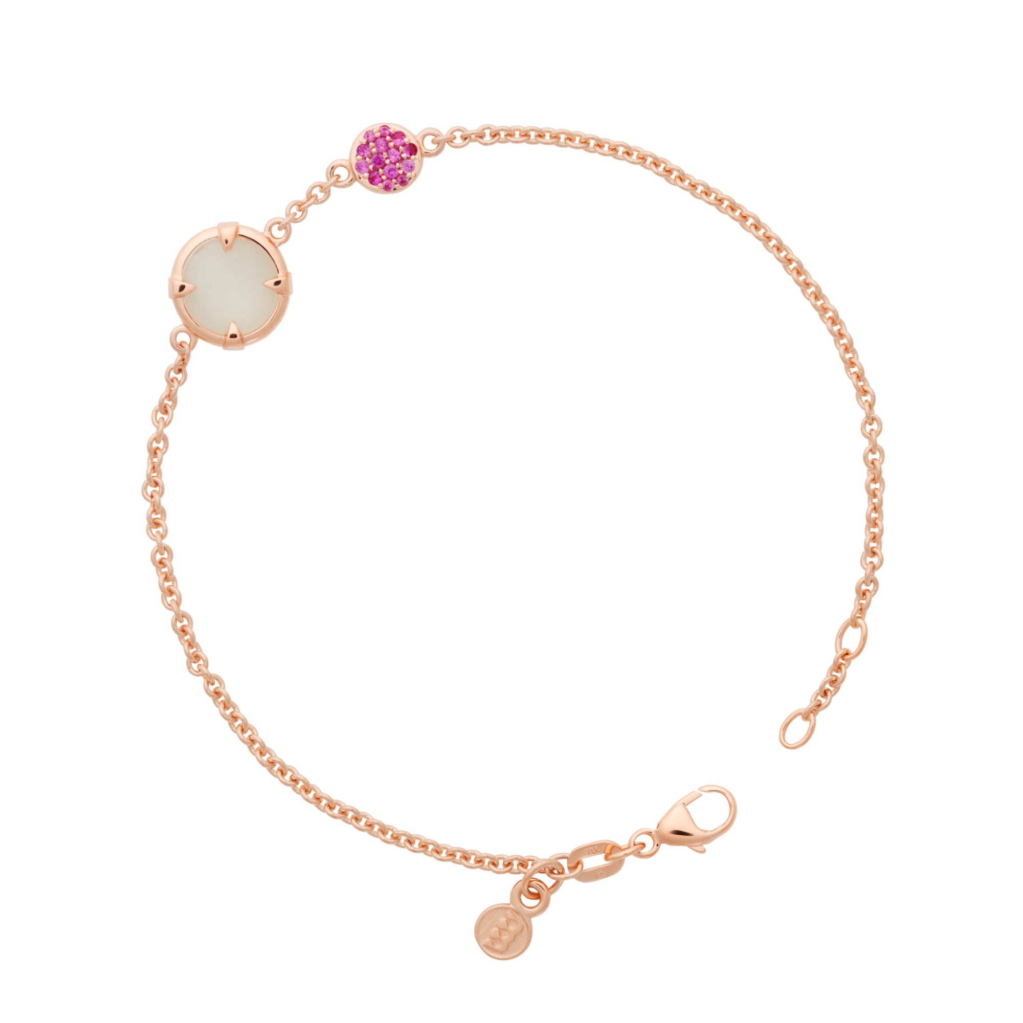 Bron Mira Mira Armband (8AR4021MWBBRRK2) aus Roségold mit Diamant, Mondstein und Saphir