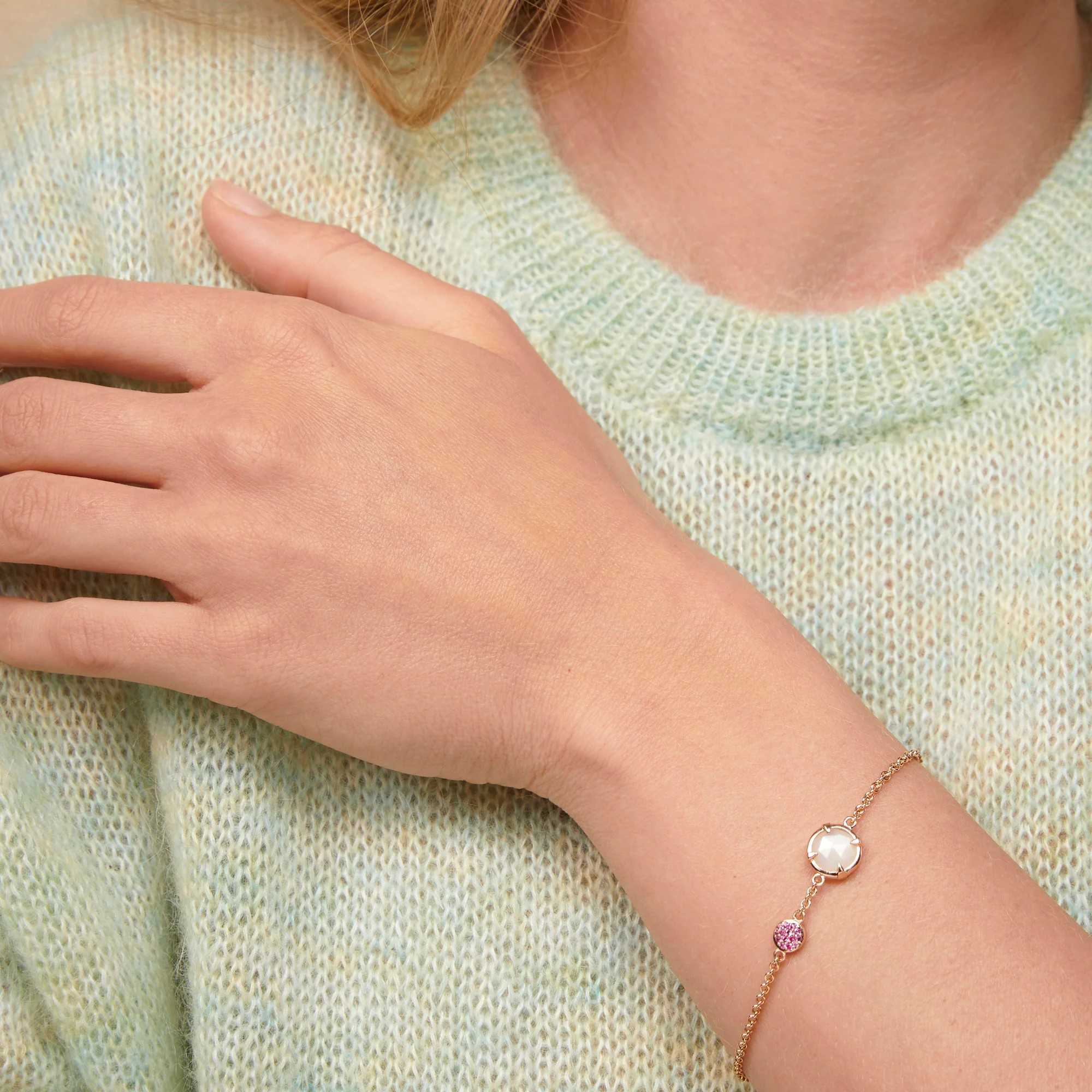 Bron Mira Mira Armband (8AR4021MWBBRRK2) aus Roségold mit Diamant, Mondstein und Saphir