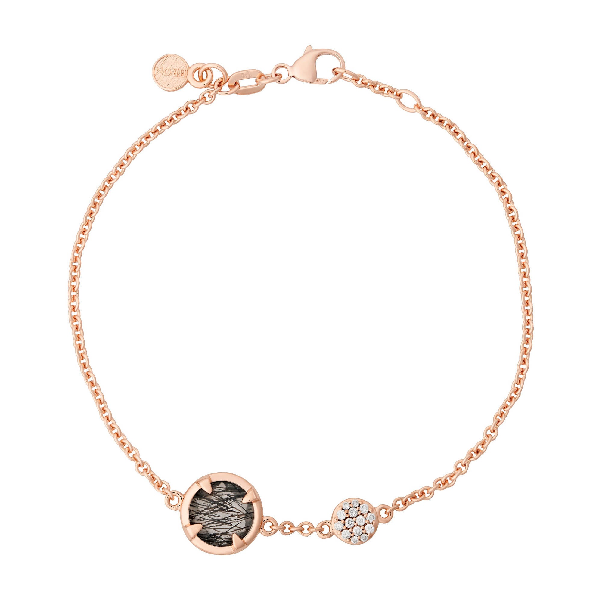 Bron Mira Mira Armband (8AR4021QBBBRZK) aus Roségold mit Diamant, Rutilquarz und Saphir