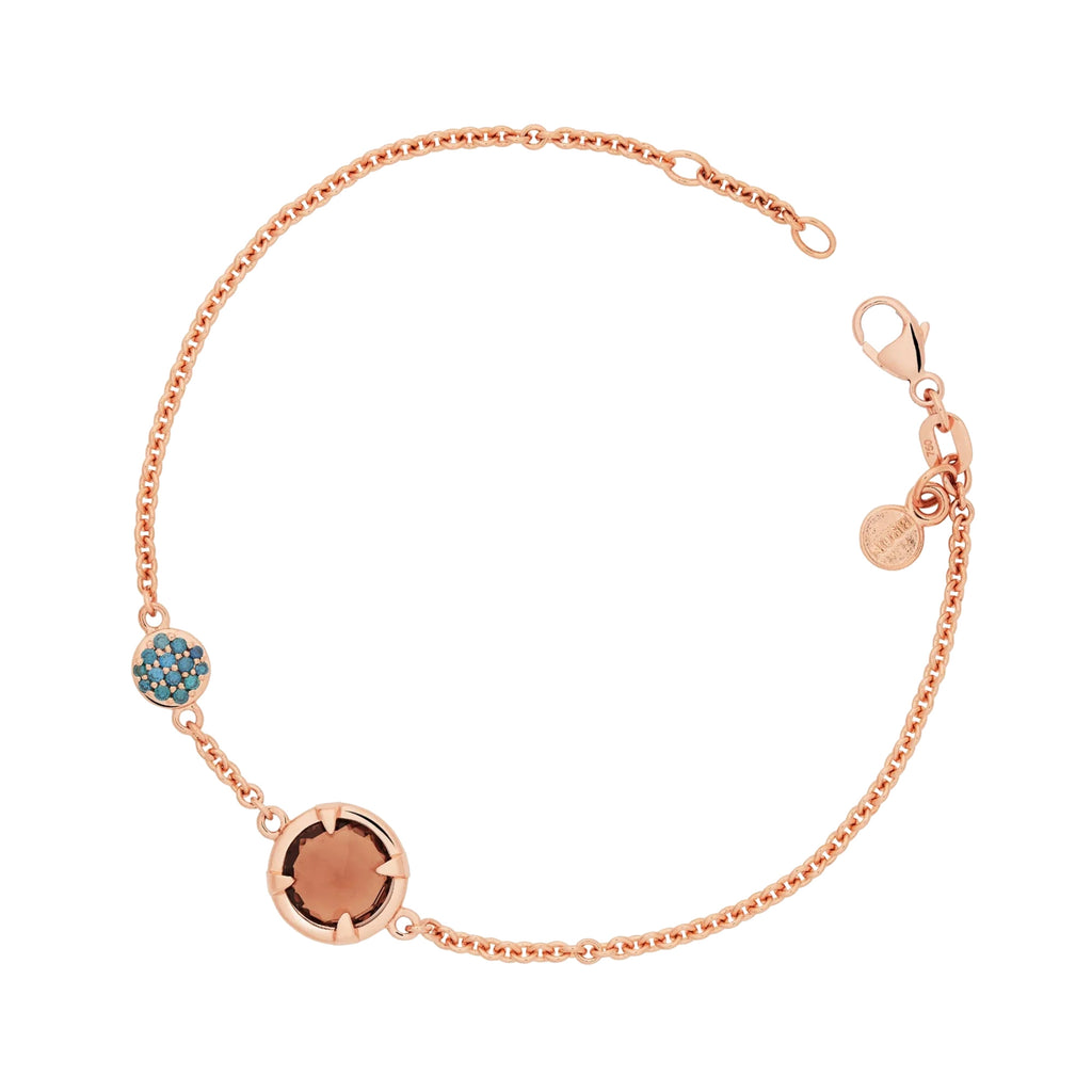Bron Mira Mira Armband (8AR4021SQBCBRIBR) aus Roségold mit Diamant und Rauchquarz