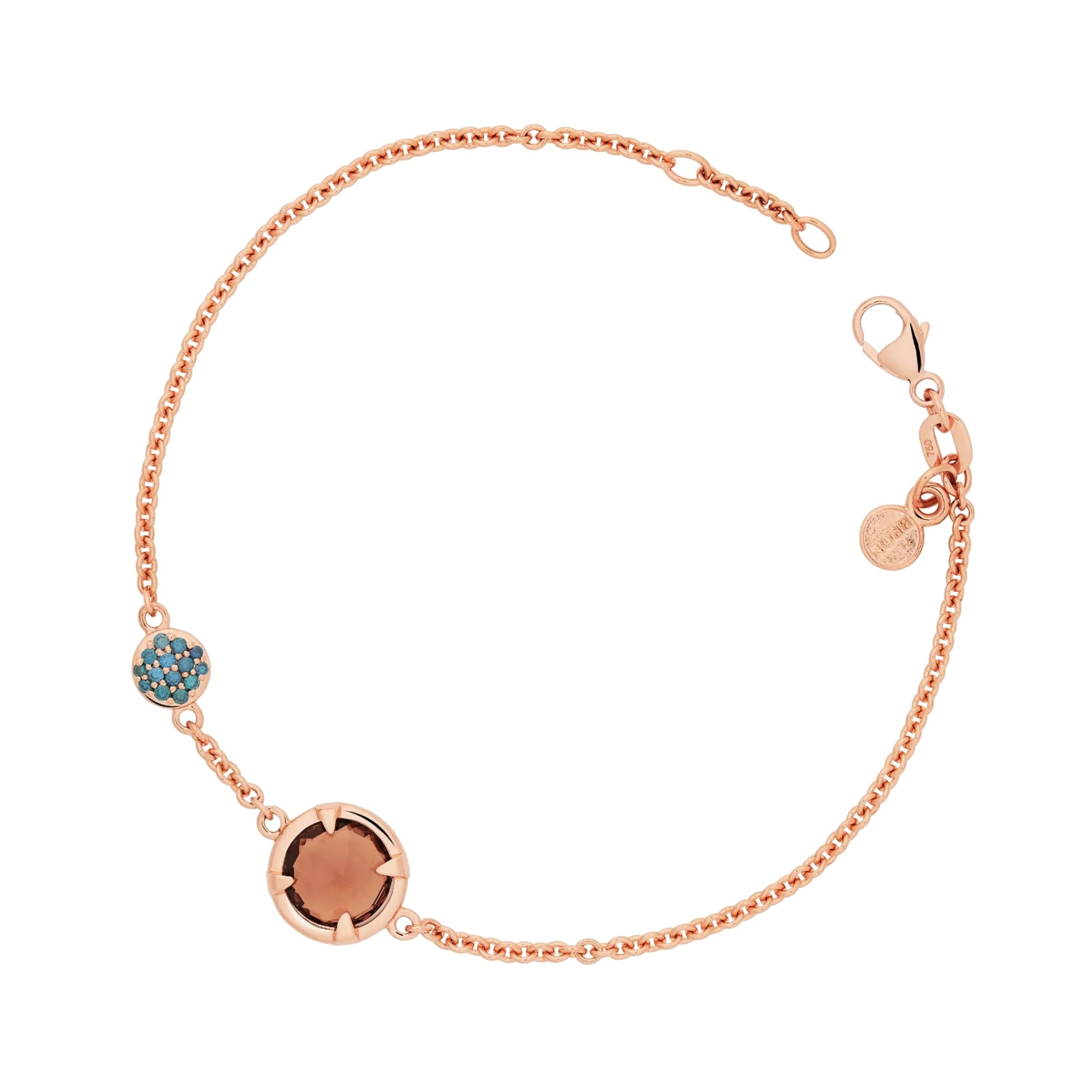 Bron Mira Mira Armband (8AR4021SQBCBRIBR) aus Roségold mit Diamant und Rauchquarz