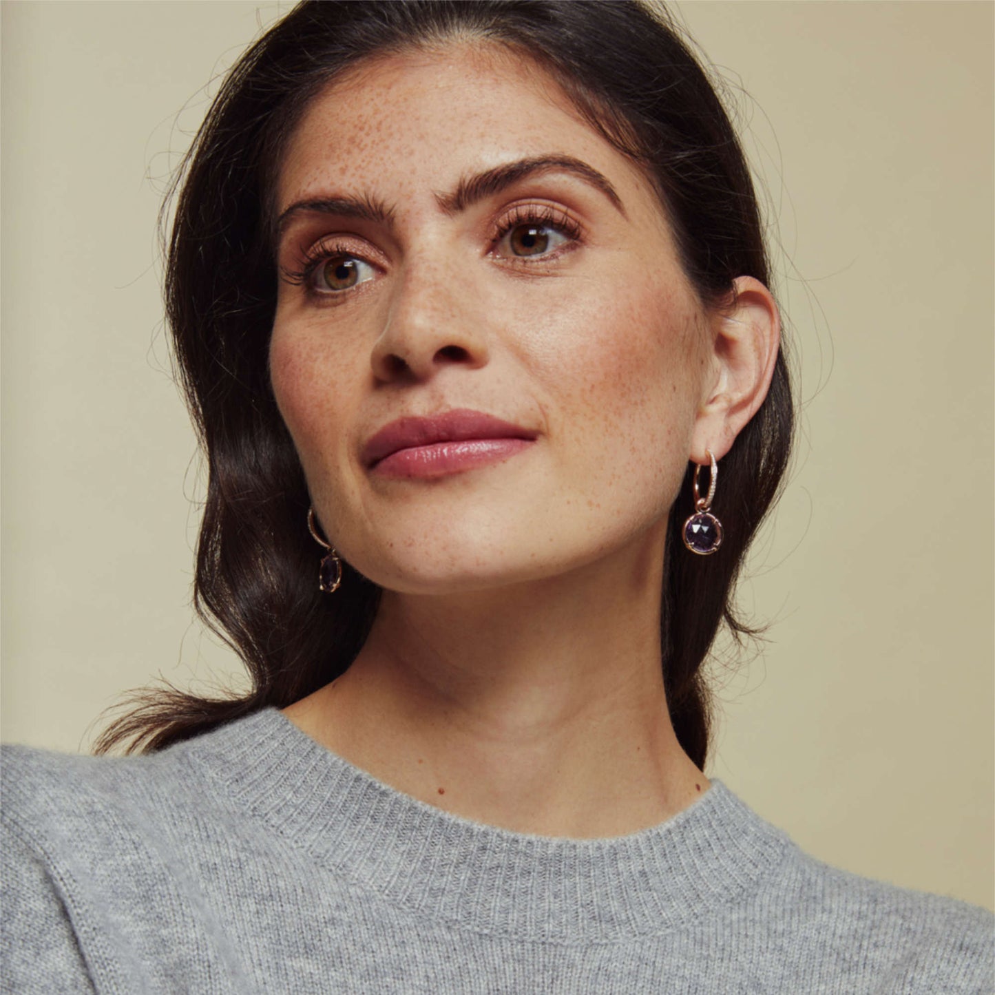 Bron Mira Mira Einhänger (8OR4849AMB) aus Roségold mit Amethyst