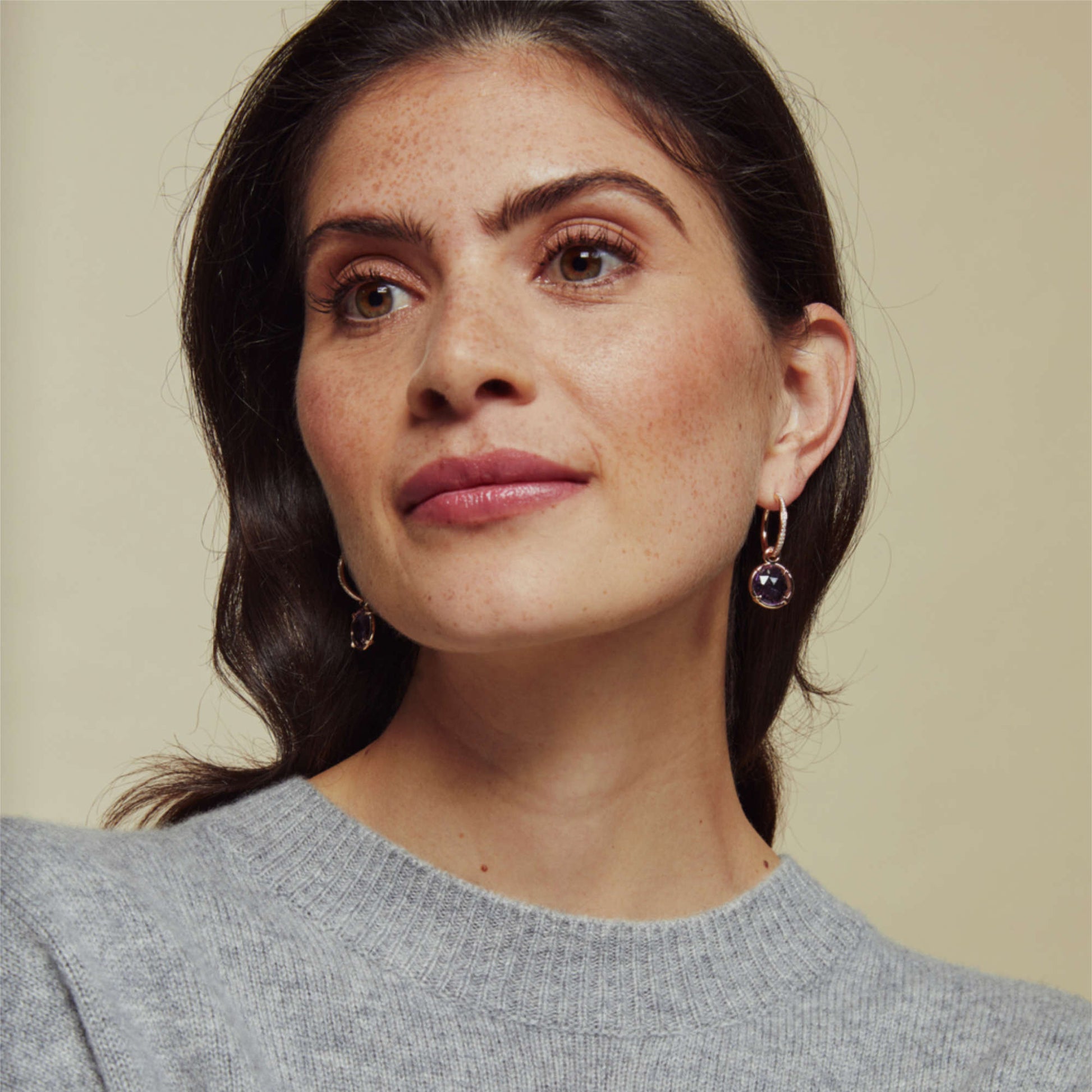 Bron Mira Mira Einhänger (8OR4849AMB) aus Roségold mit Amethyst