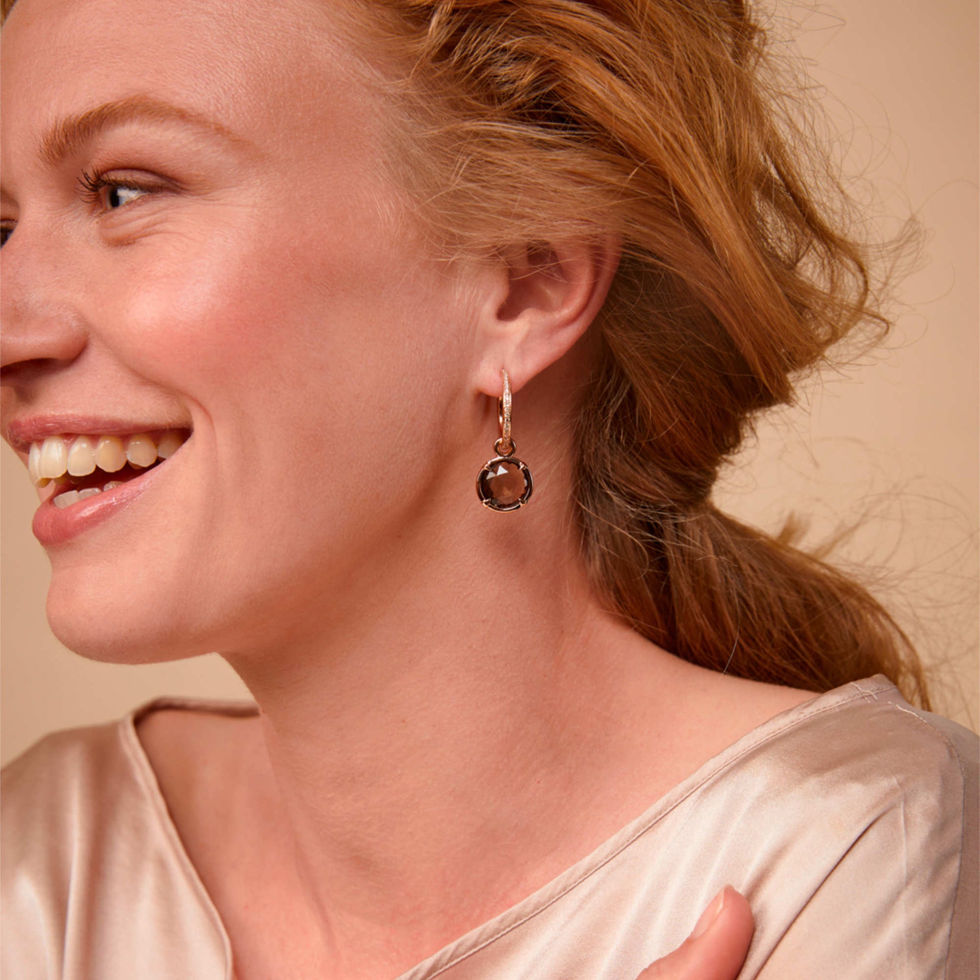 Bron Mira Mira Einhänger (8OR4849SQB) aus Roségold mit Rauchquarz