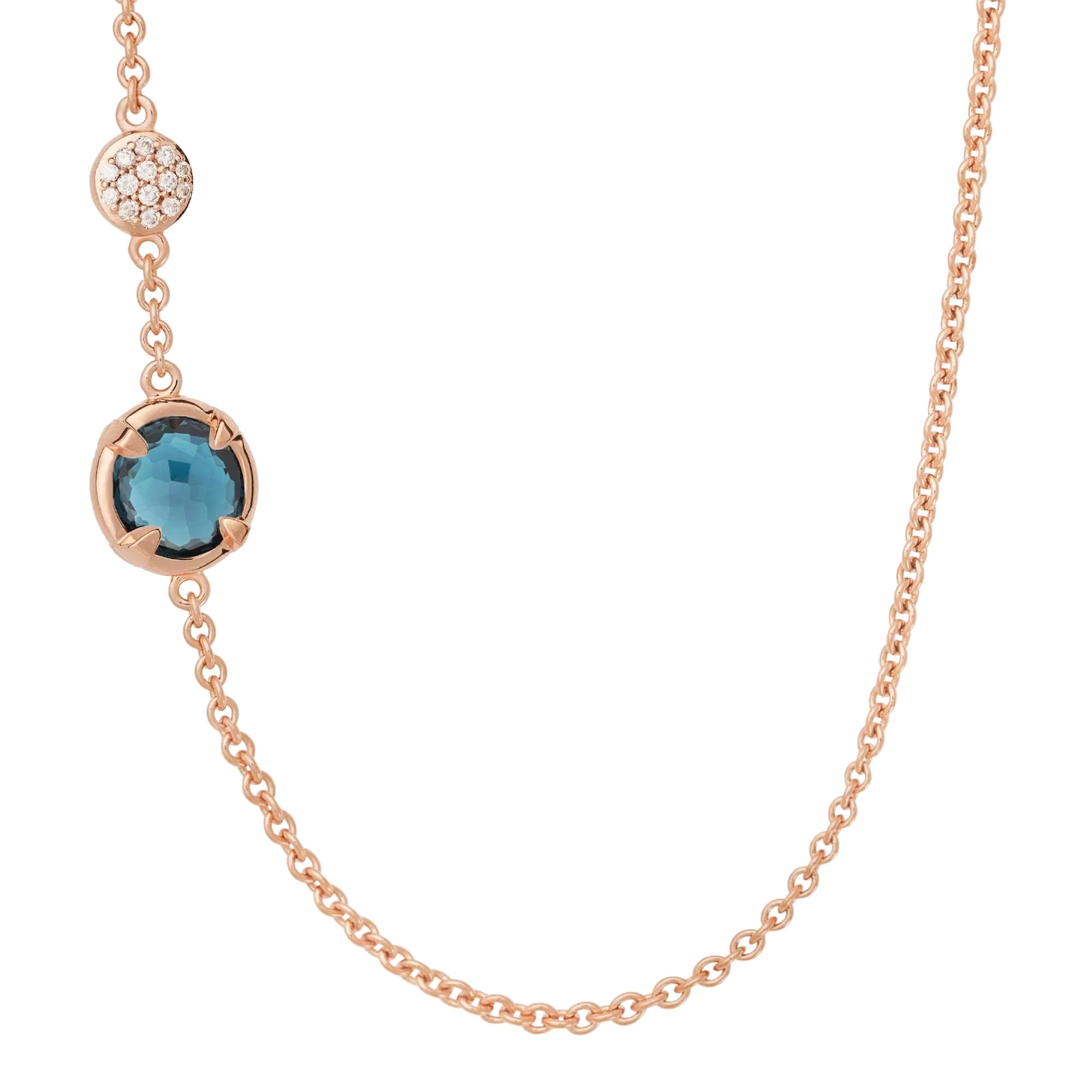Bron Mira Mira Halskette (8CR4432TLRBR) aus Roségold mit Diamant und Topas