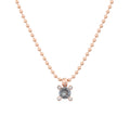 Bron Phlox Anhänger & Halskette (4HR3353TBBR) aus Roségold mit Diamant und Tansanit