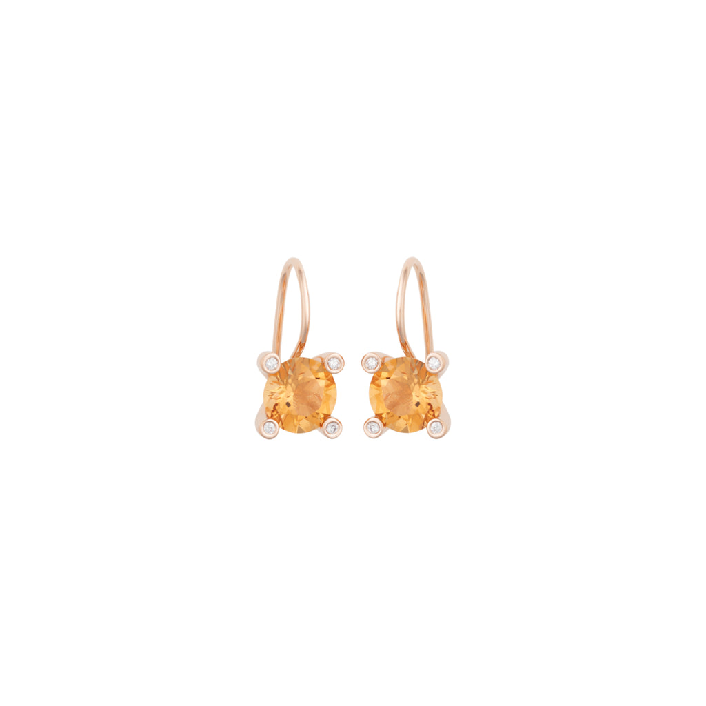 Bron Phlox Ohrschmuck (8OR4755CIBR) aus Roségold mit Diamant und Citrin