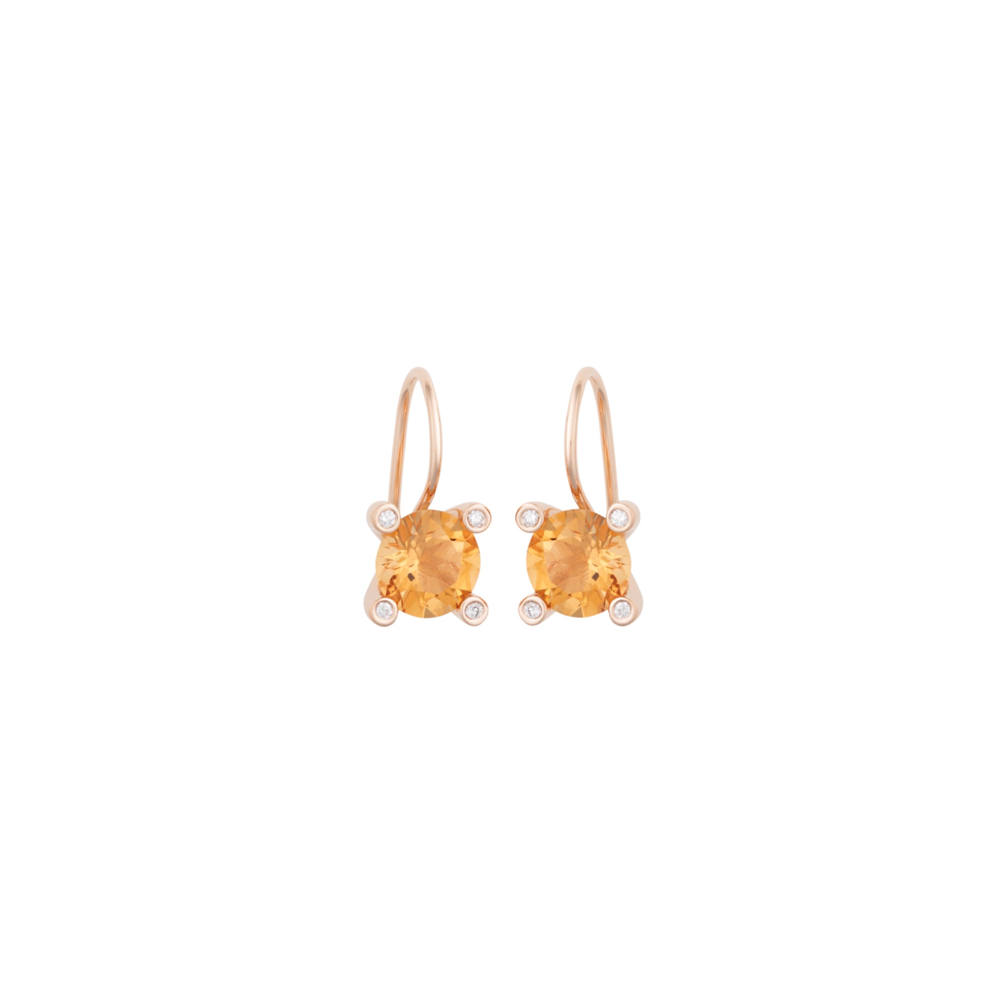 Bron Phlox Ohrschmuck (8OR4755CIBR) aus Roségold mit Diamant und Citrin