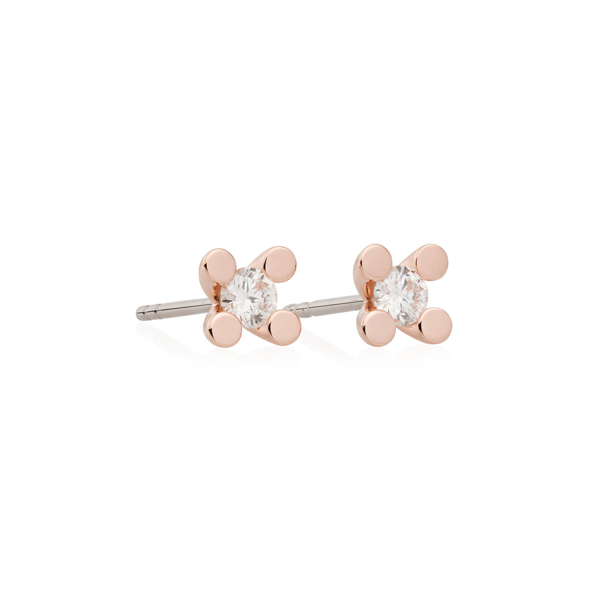 Bron Phlox Ohrstecker (8OR4834BR) aus Roségold mit Diamant