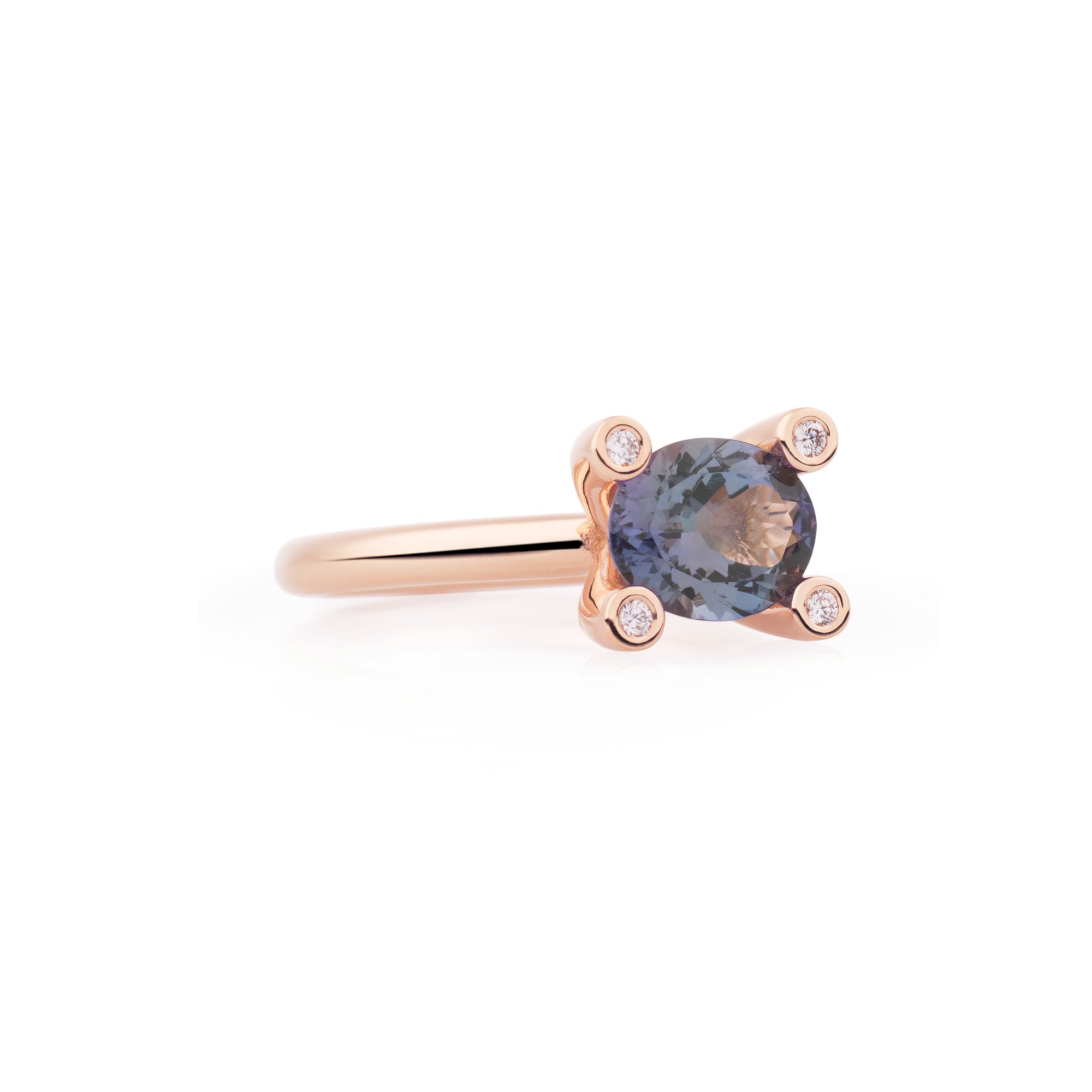 Bron Phlox Ring (4RR4820TBBR) aus Roségold mit Diamant und Tansanit